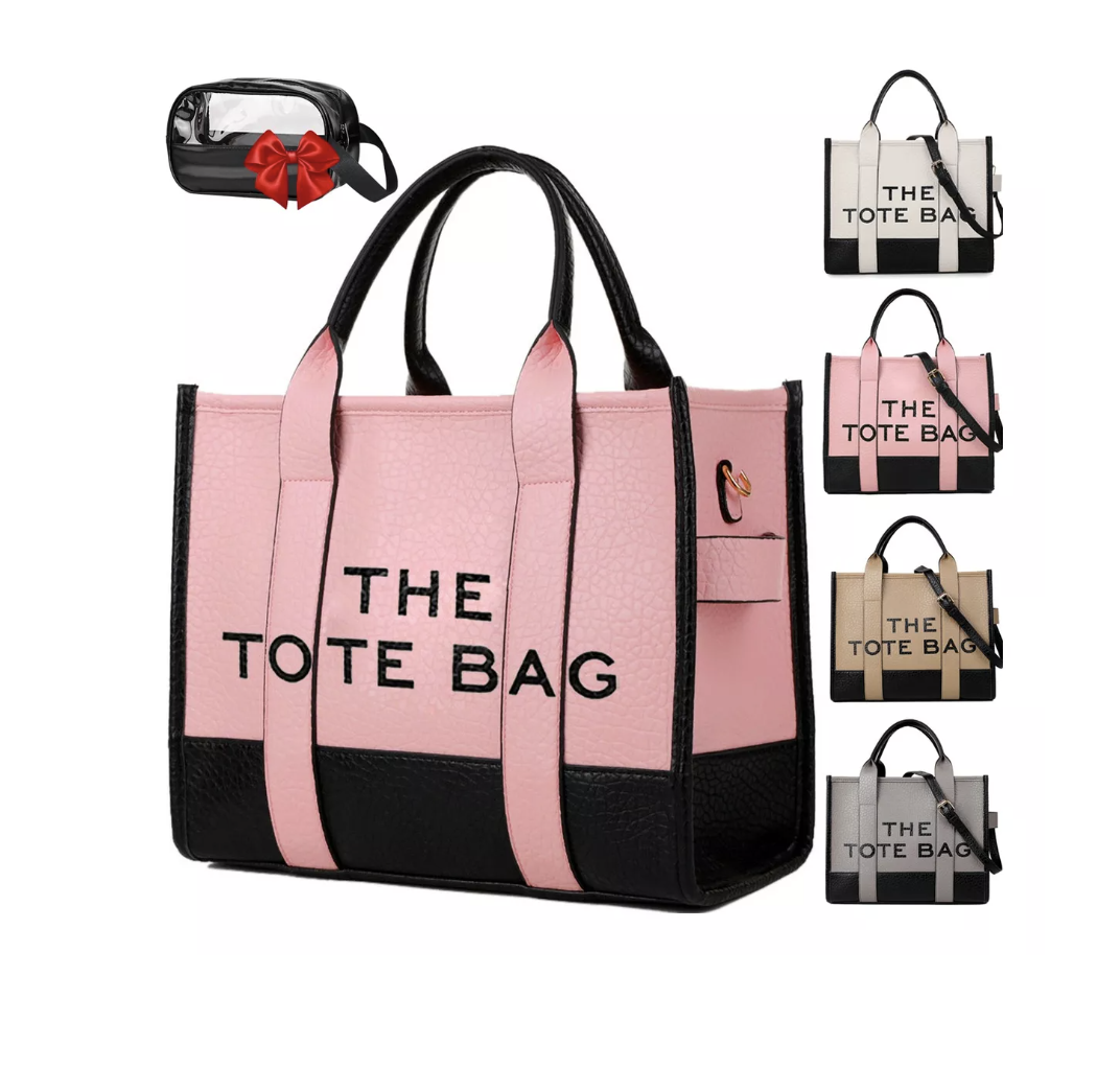 Bolsa Tote bag Mujer Moda Mujer Rosa c/Negro  T