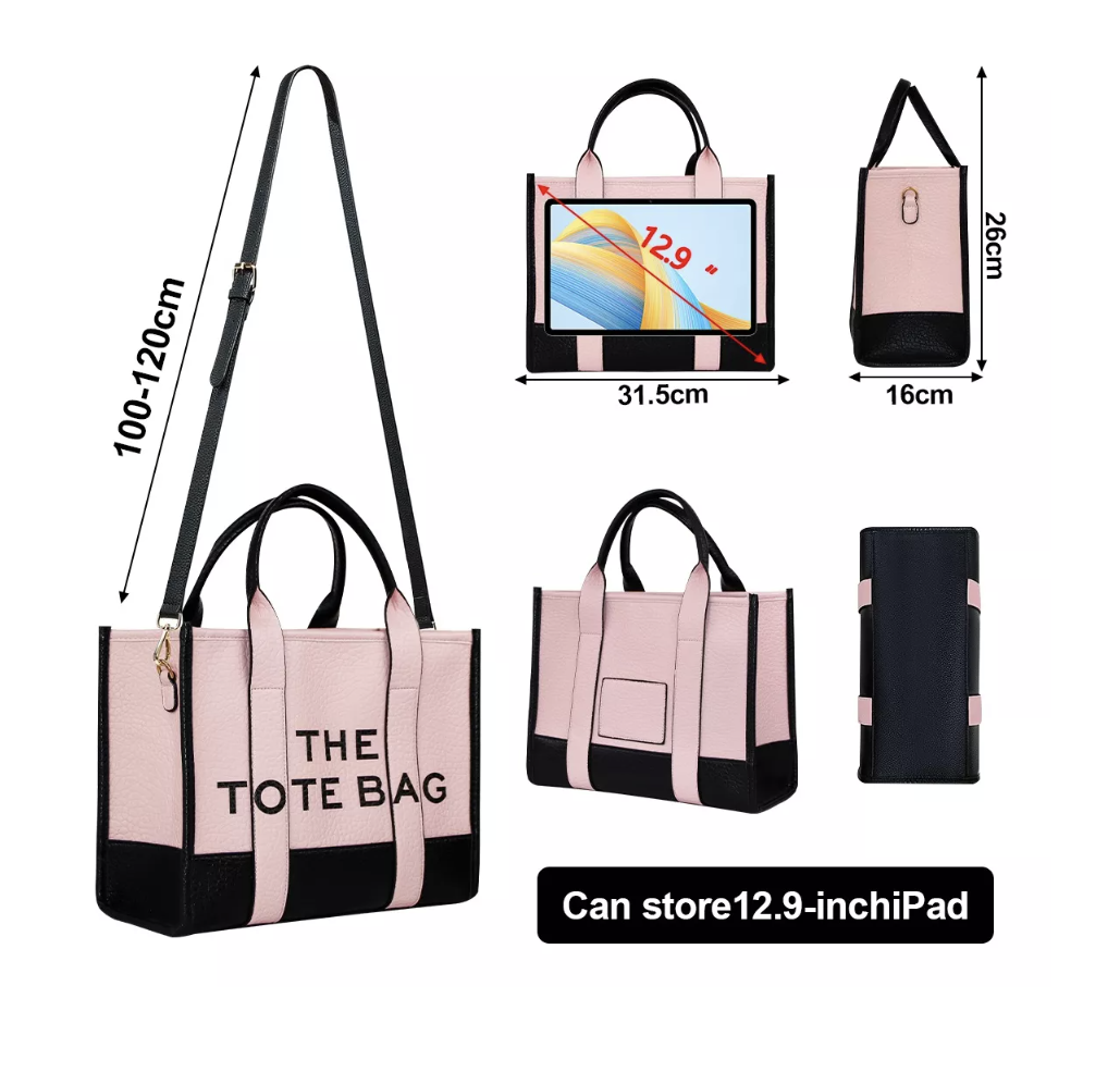 Bolsa Tote bag Mujer Moda Mujer Rosa c/Negro  T