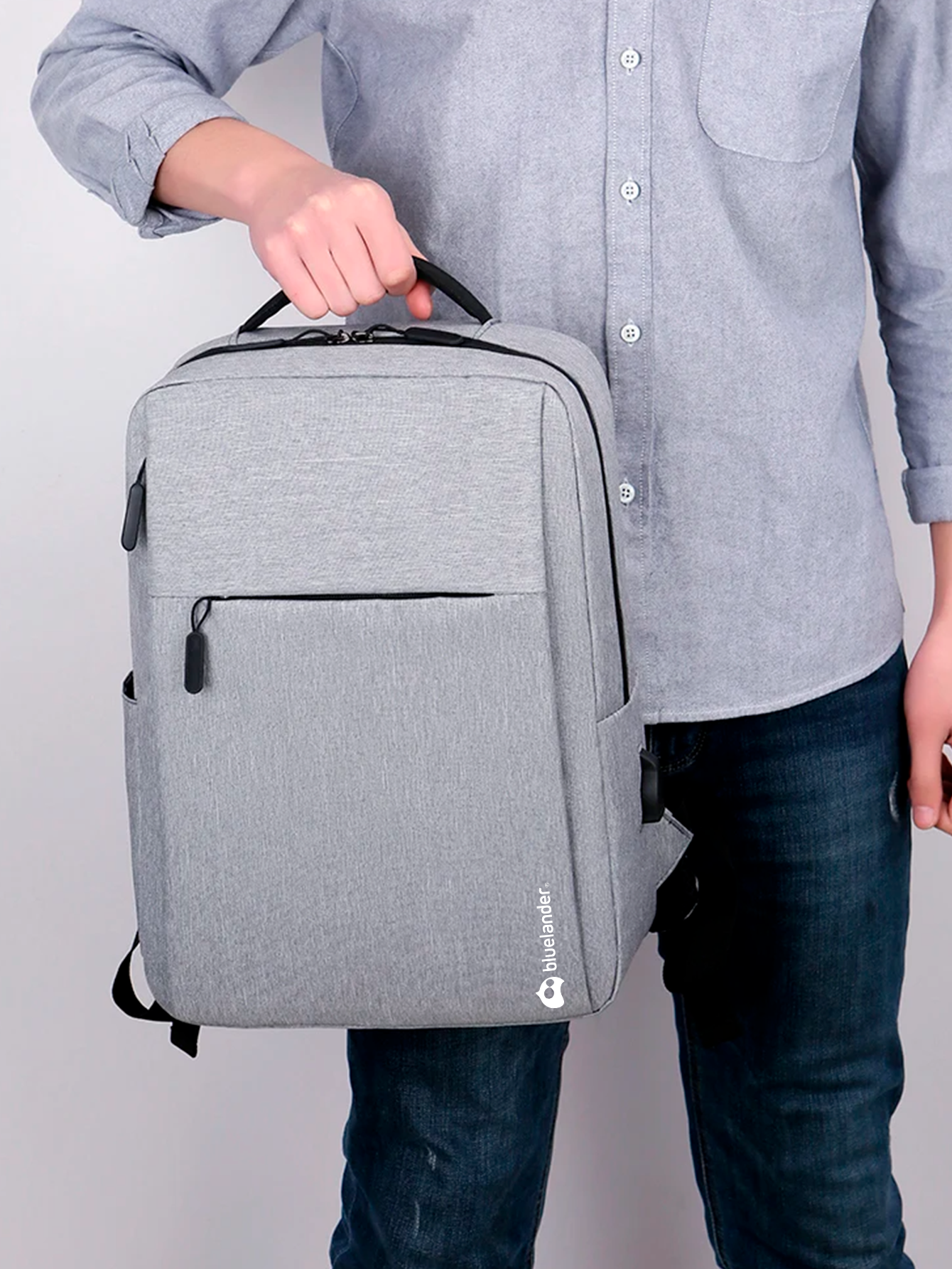 Mochila Impermeable para Laptop, Gris Bluelander