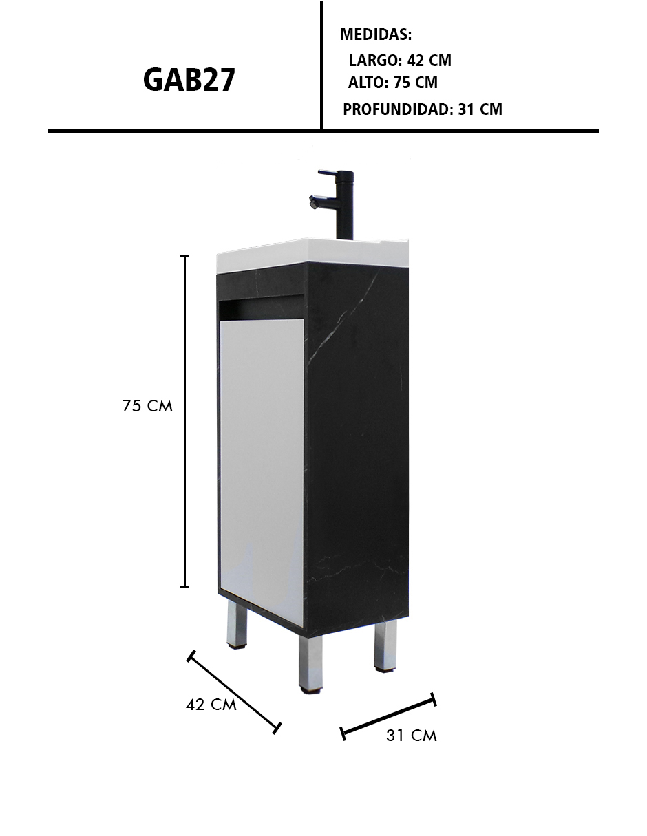 Gabinete Para Baño NALA Con Lavabo Minimalista