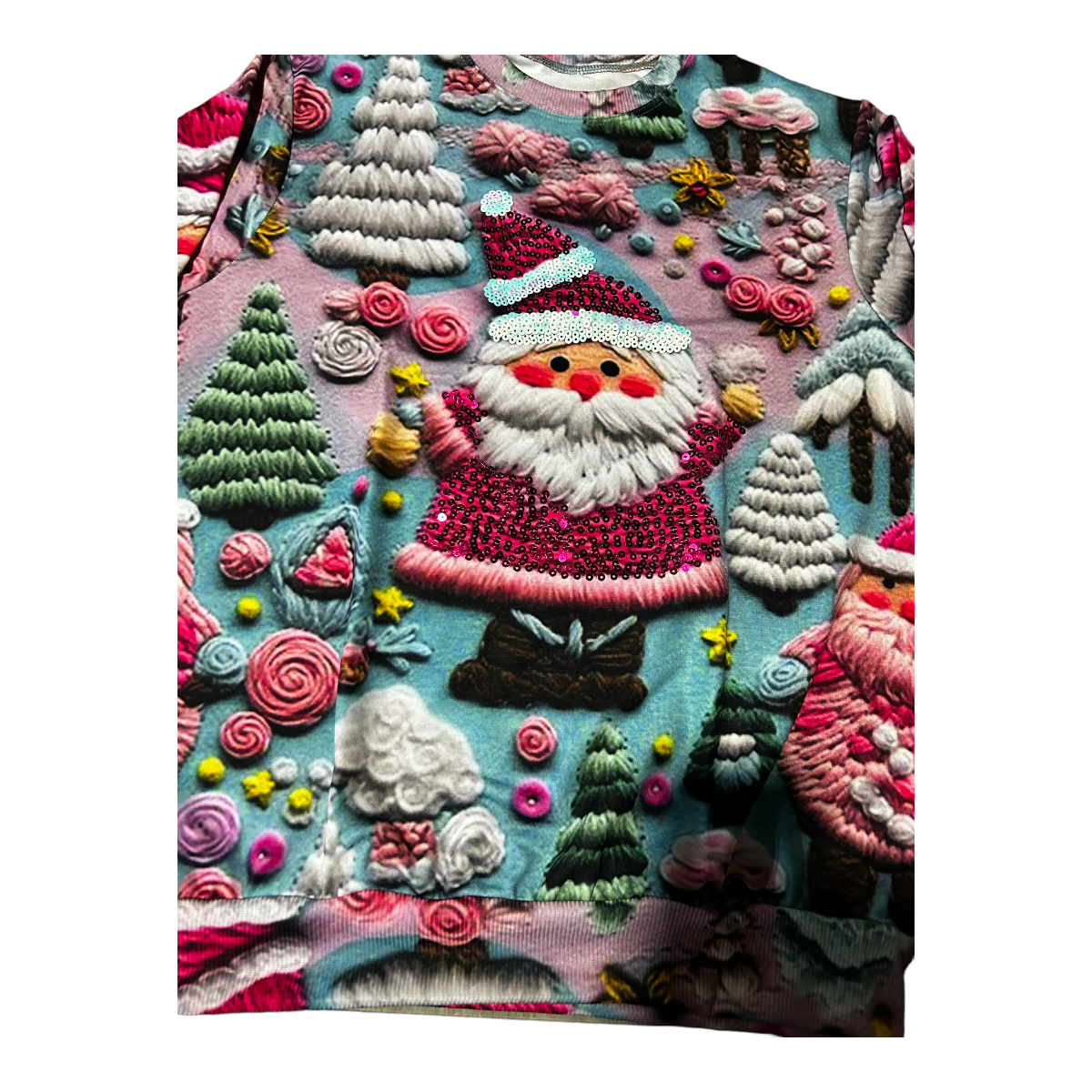 Sudadera Ligera Detalle Lentejuela Navidad Santa Claus
