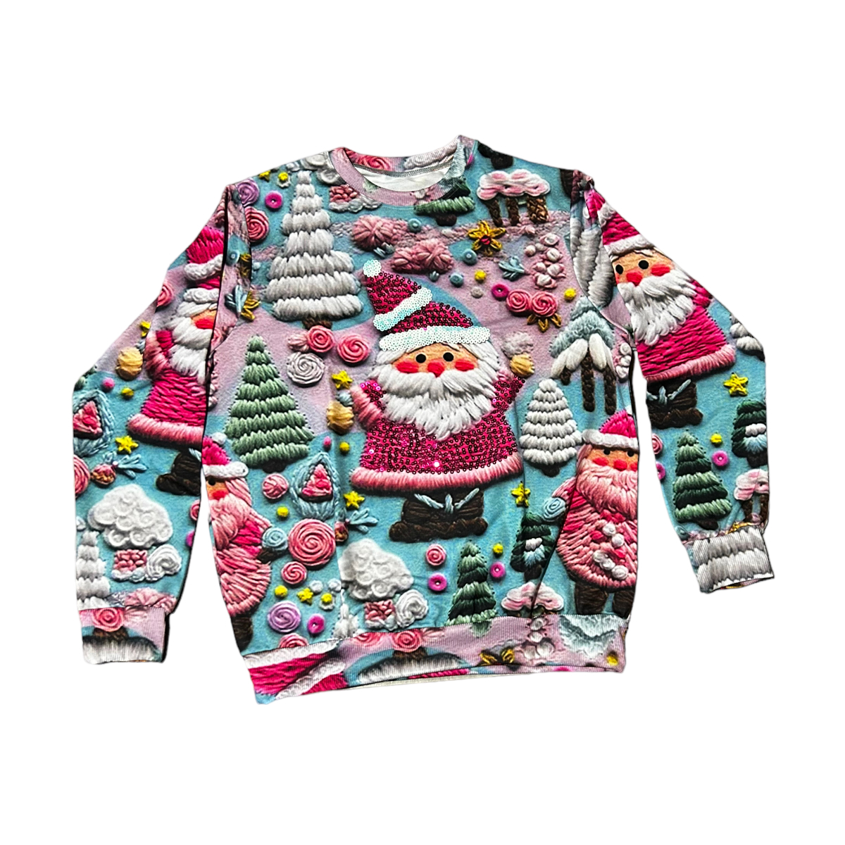 Sudadera Ligera Detalle Lentejuela Navidad Santa Claus