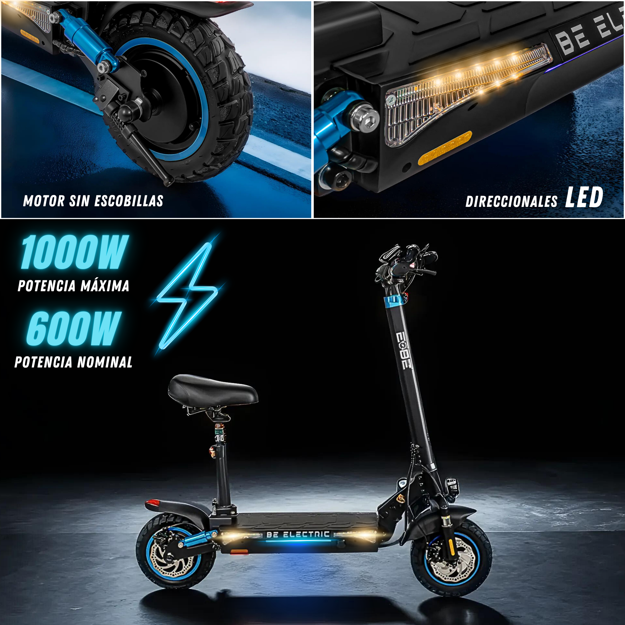 Scooter Electrico Plegable E-be Bx45 Monopatin 45km 1000w