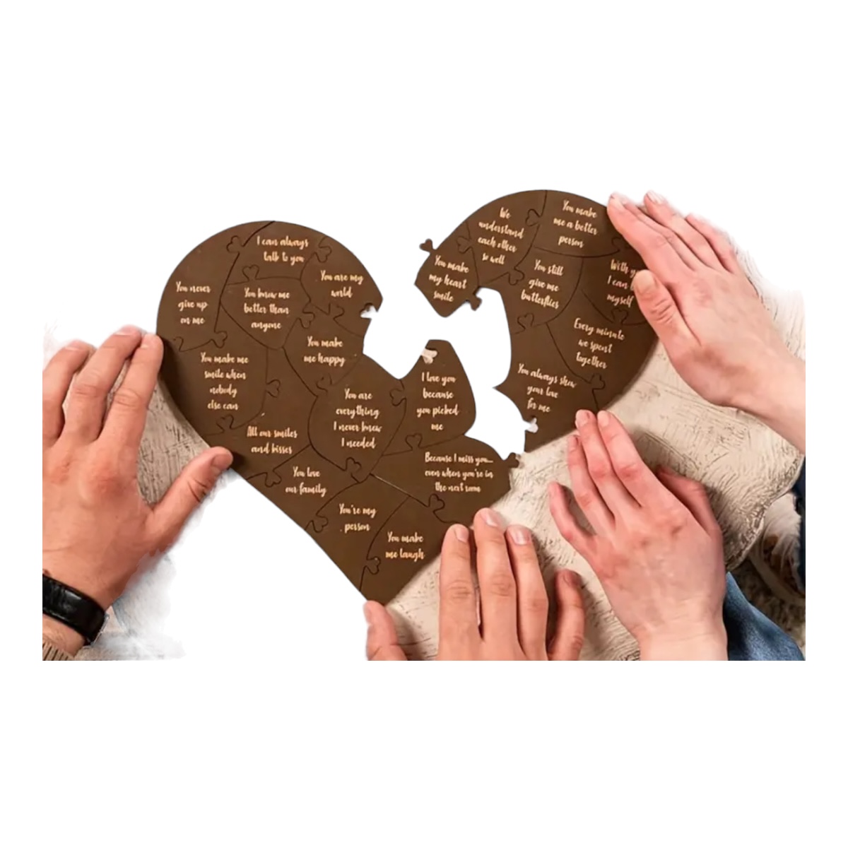 Rompecabezas De Corazón De Madera Razones Por Las Que Te Amo