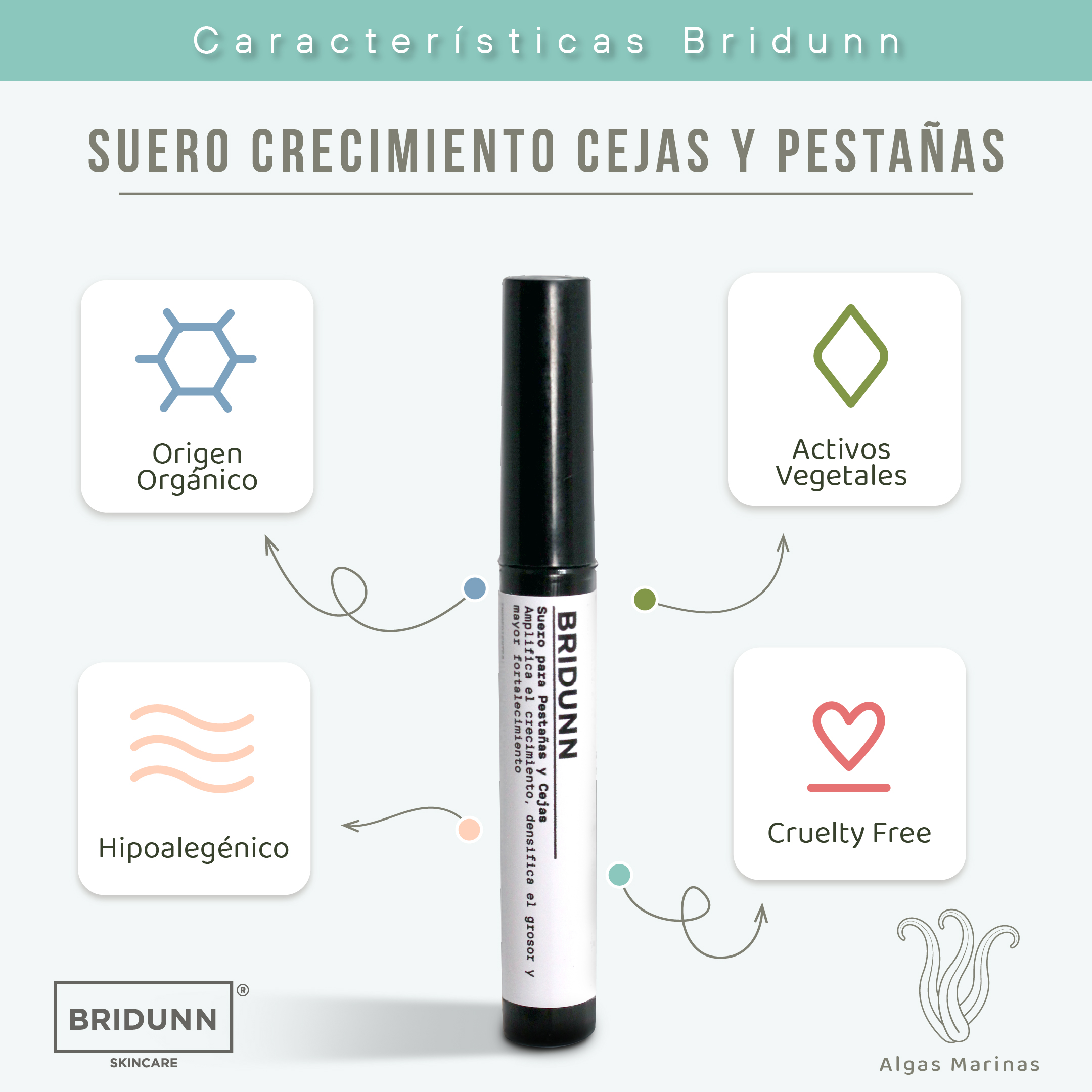 Serum Suero Pestañas y Cejas para Crecimiento y Fortalecimiento, con Proteinas y Activos Naturales.