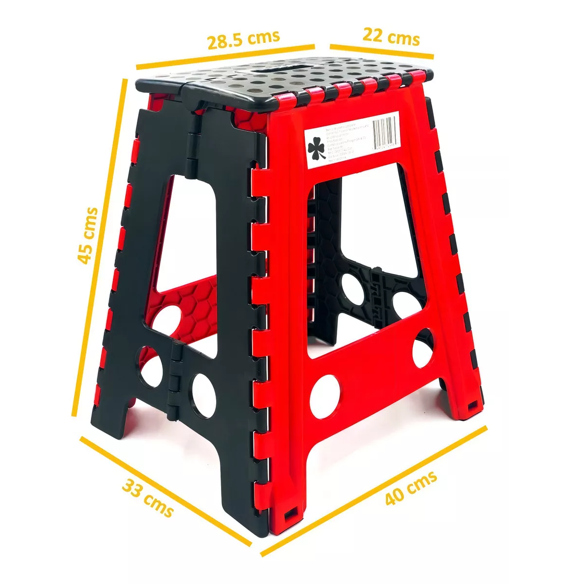 Banco Plegable Grande Plástico Rojo 120kg Uso Rudo