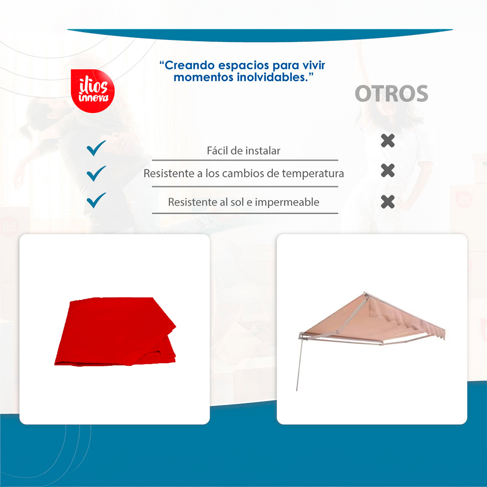 Lona 3x3 600D  Roja