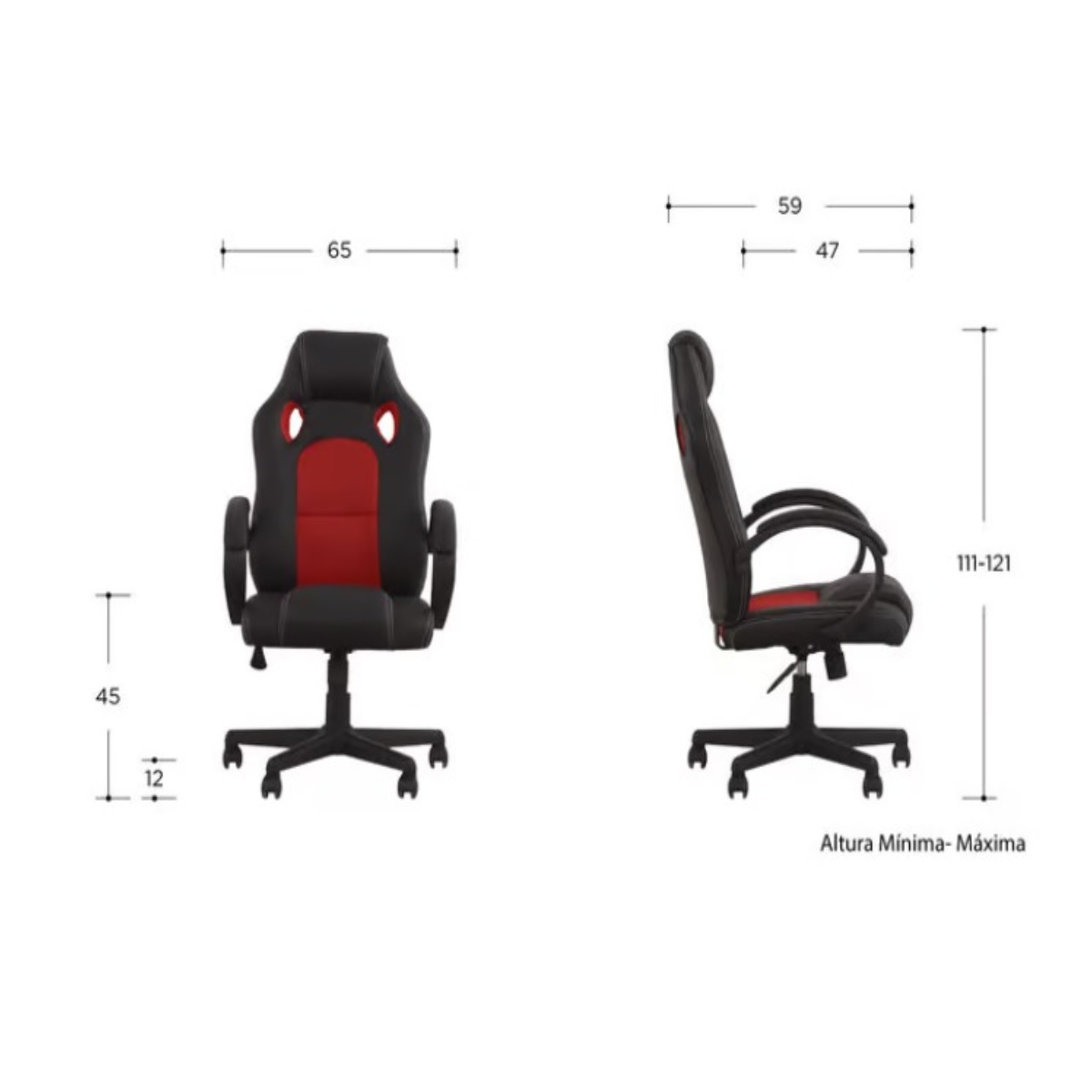 Silla Gamer Contra Roja