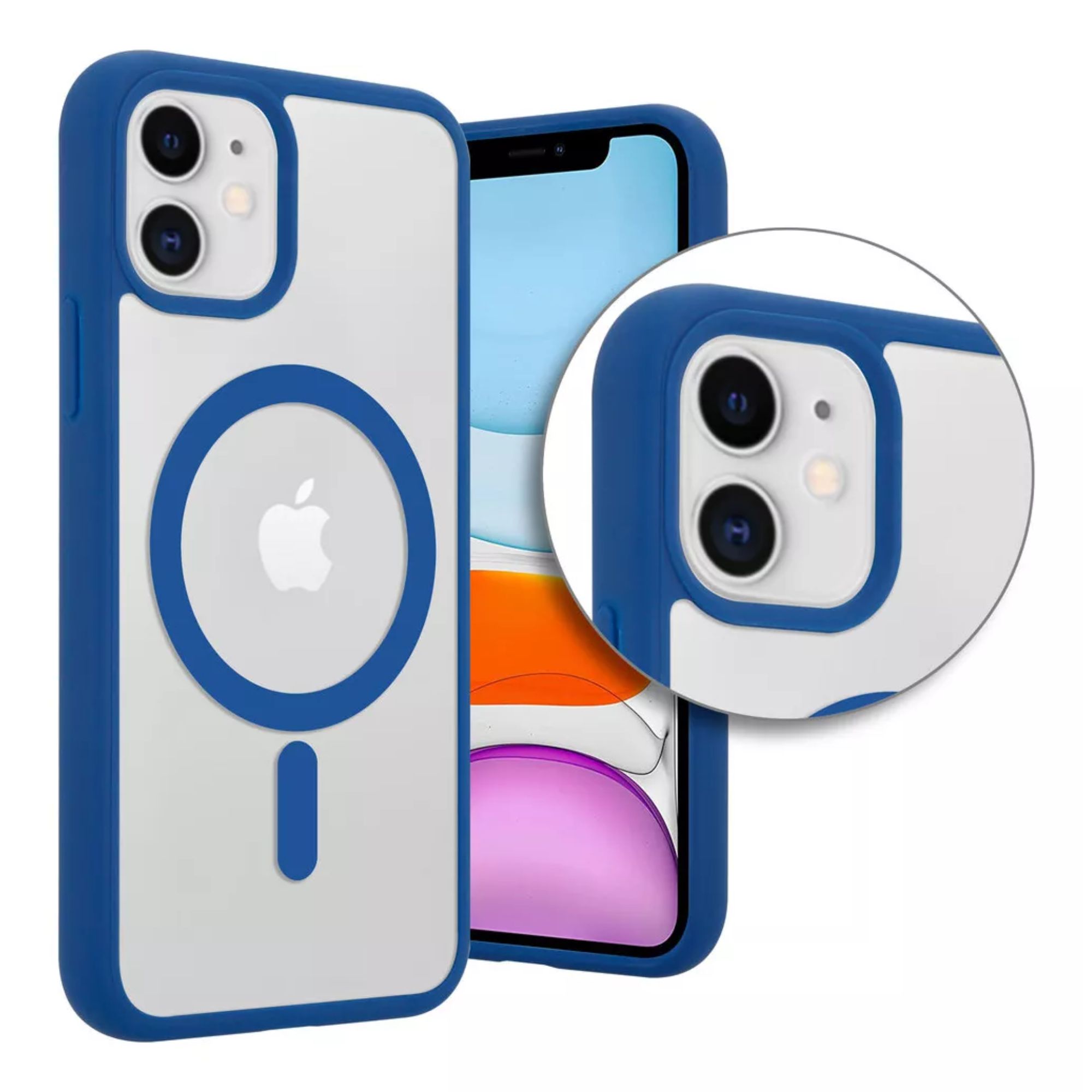Funda Transparente Clear Case Color Para Iphone 16 pro / Azul navy
