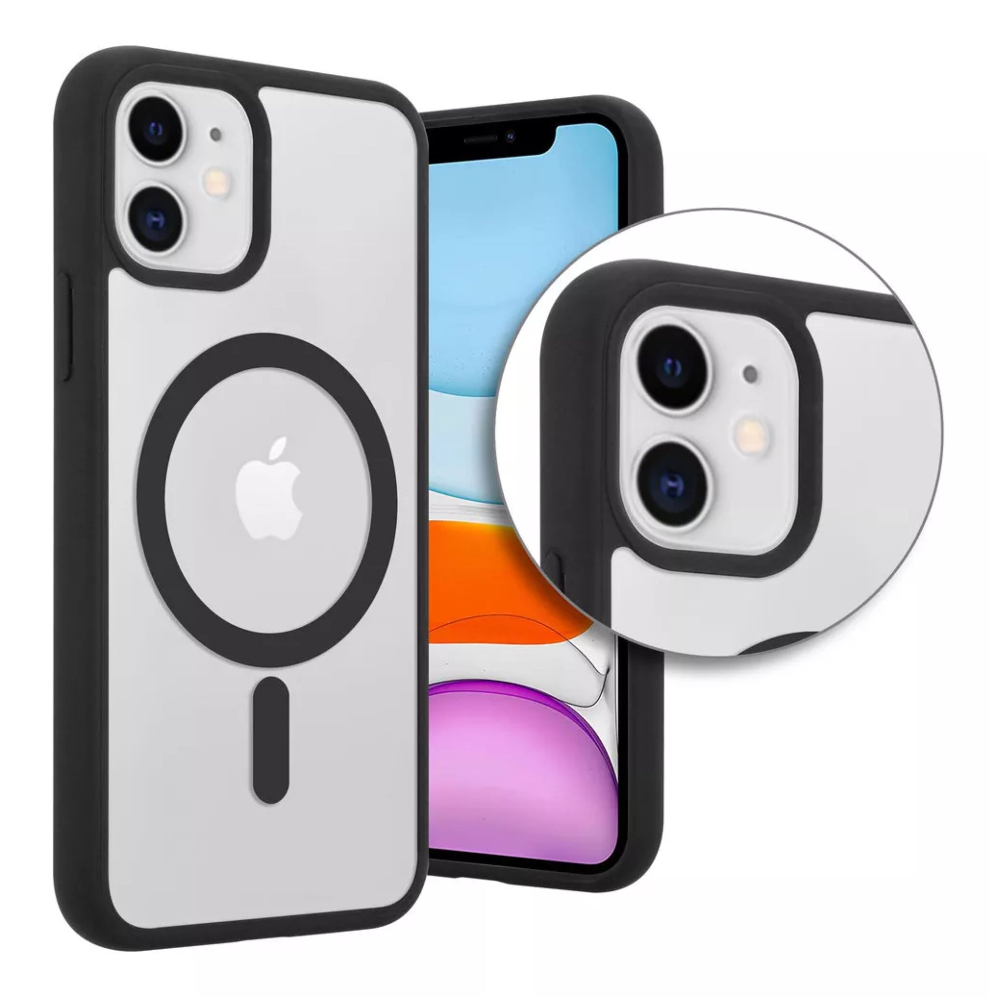 Funda Transparente Clear Case Color Para Iphone 16 plus / Negro