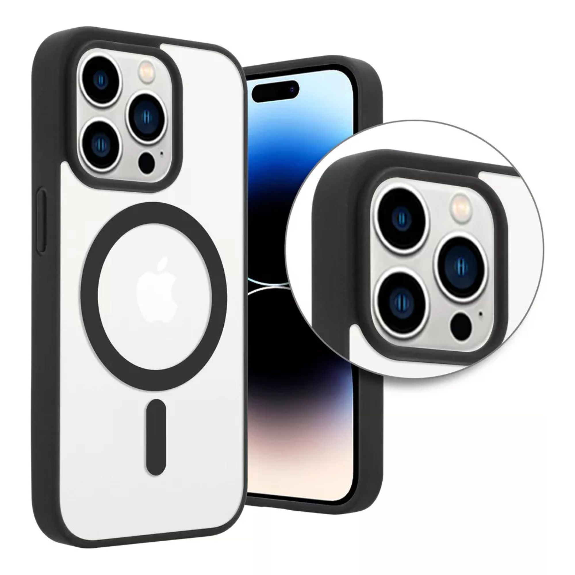 Funda Transparente Clear Case Color Para Iphone 16 pro max / Negro