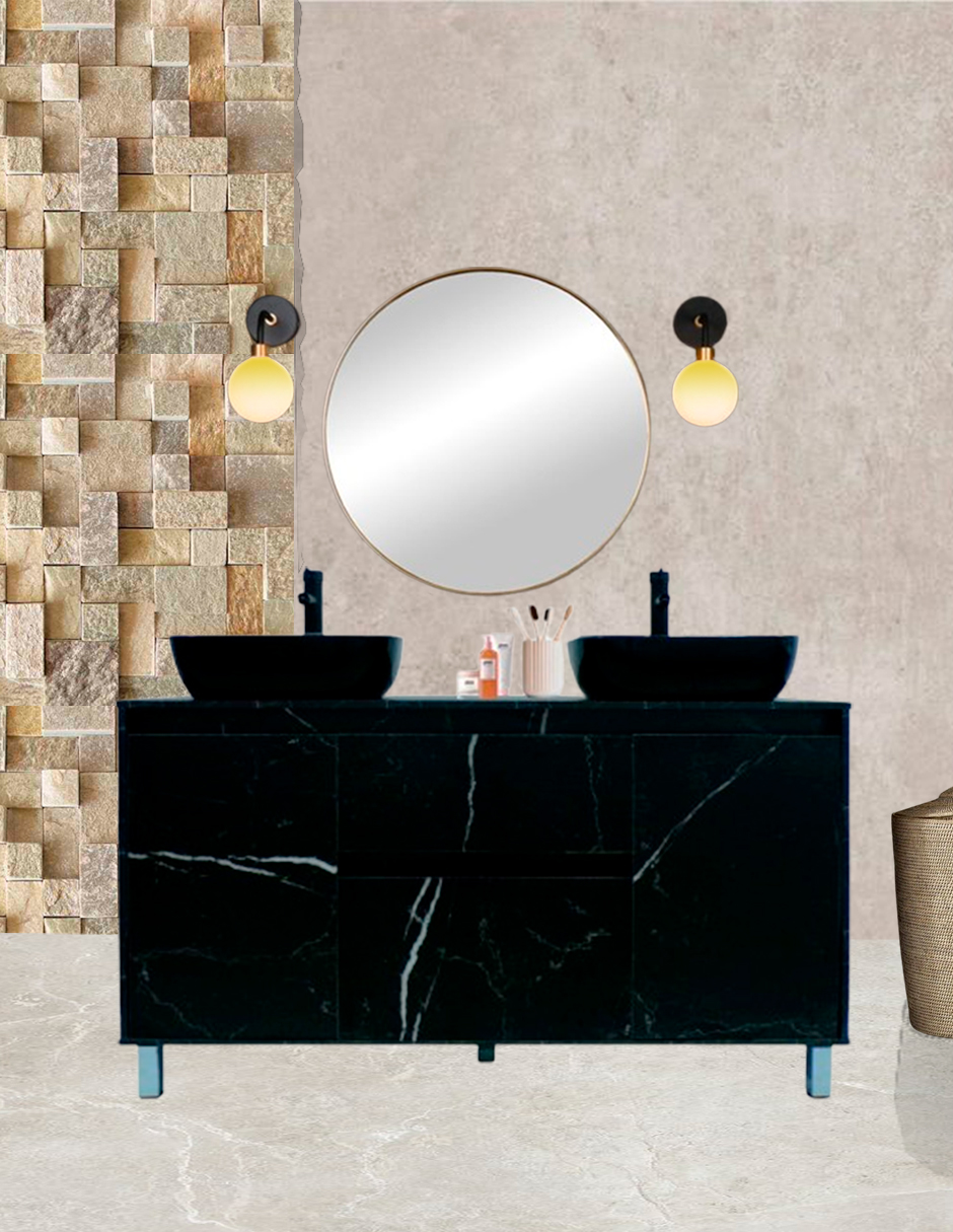 Gabinete Para Baño MÉDANO Con Doble Lavamanos Minimalista