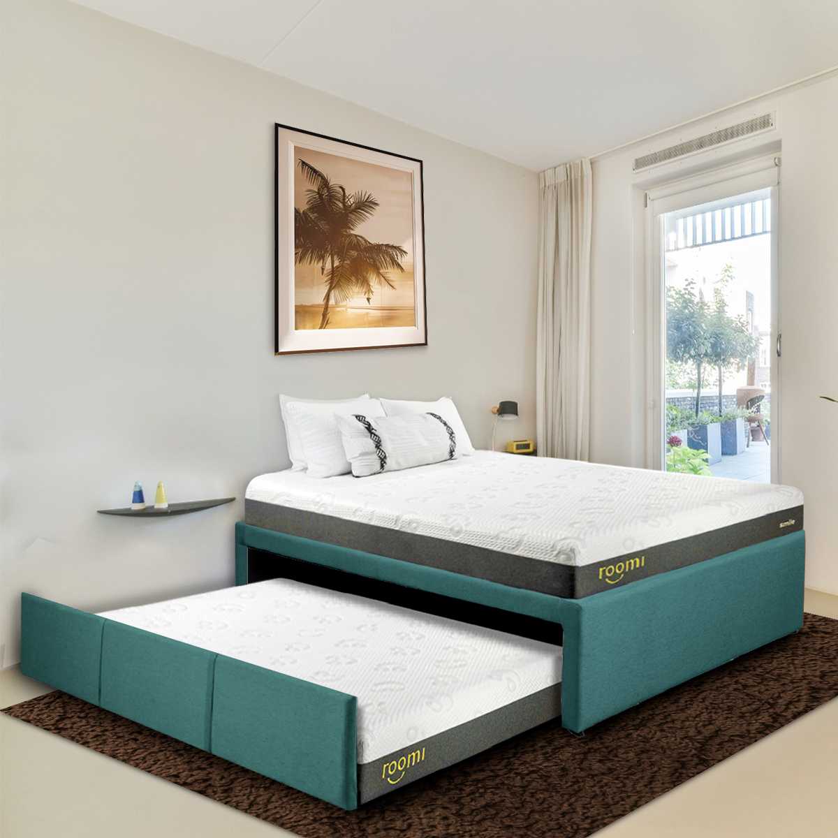 Colchón Individual Roomi Smile 2 Pack Más Cama Canguro Individual Azul