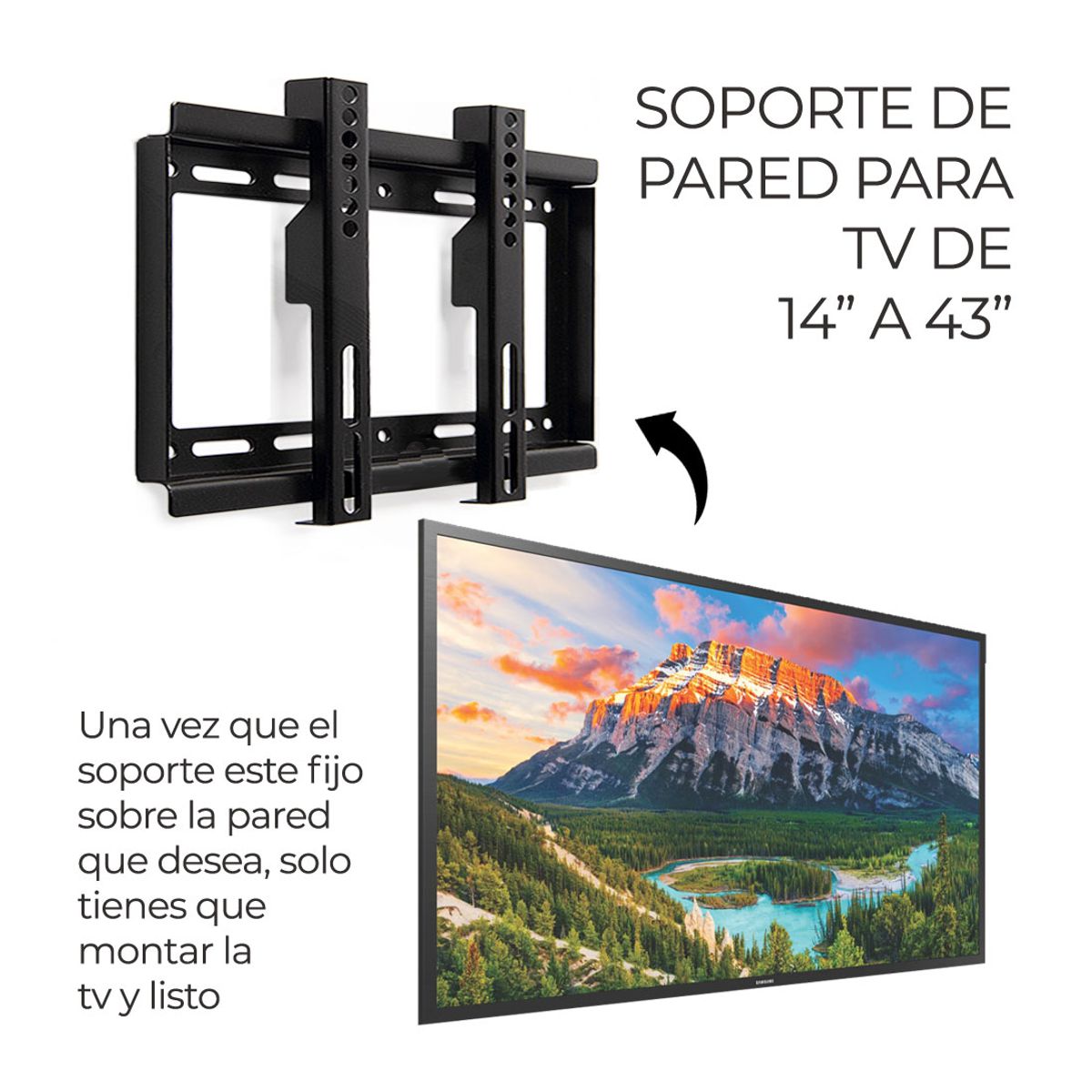 Soporte De Pared Para Pantalla De 14 A 42 Pulgadas