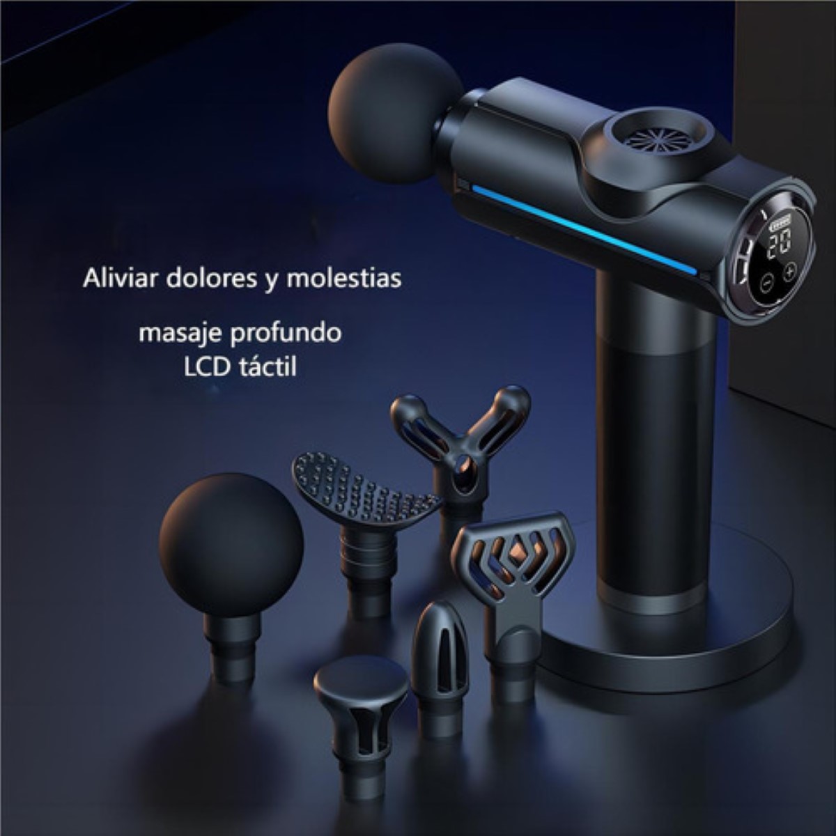 Masajeadores Portátiles Eléctrica Con Frío Y Calor Muscular Gris Cristal Titanio