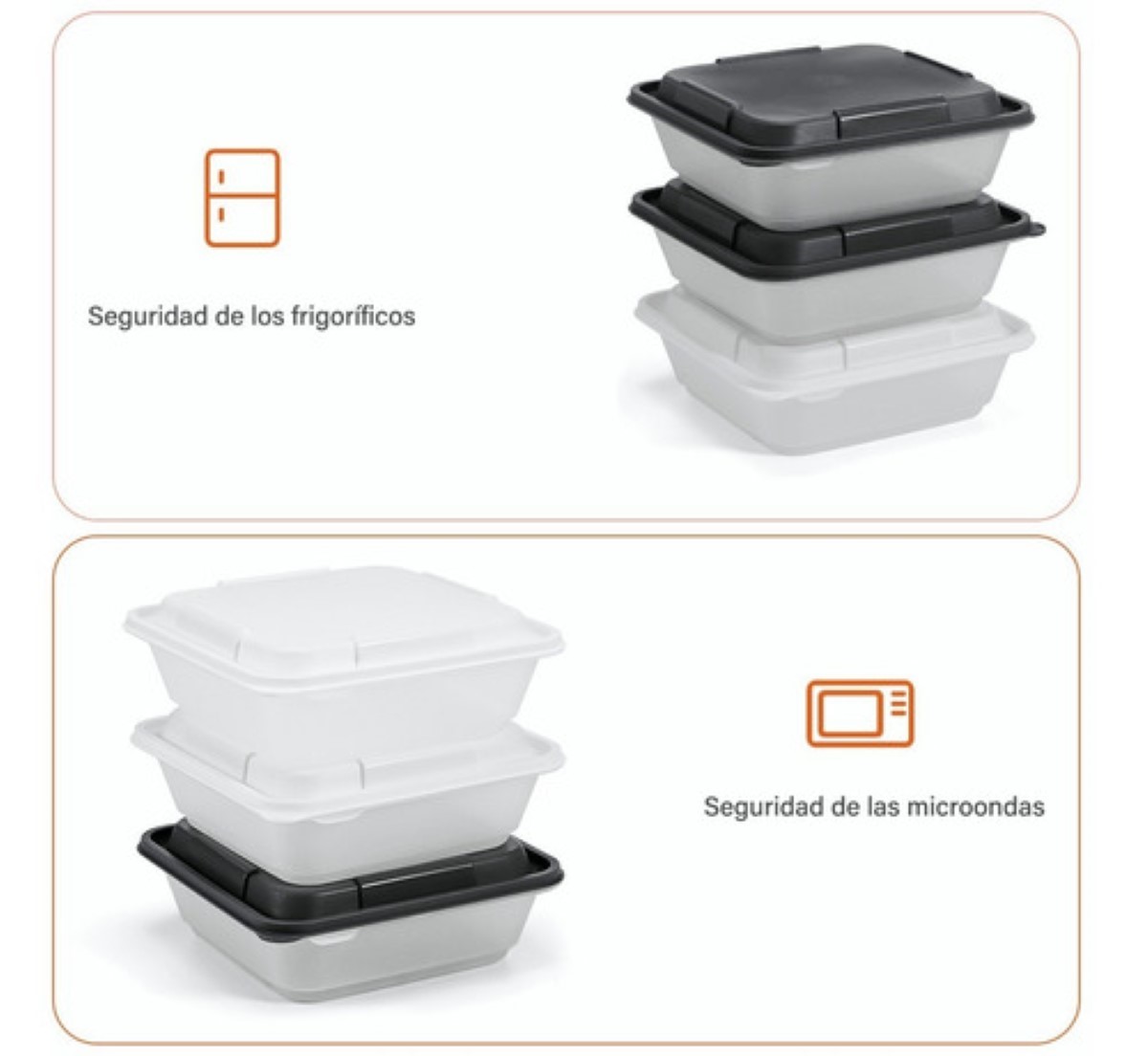 Contenedor Alimentos Con Tapa Recipientes Plástico  6 pz