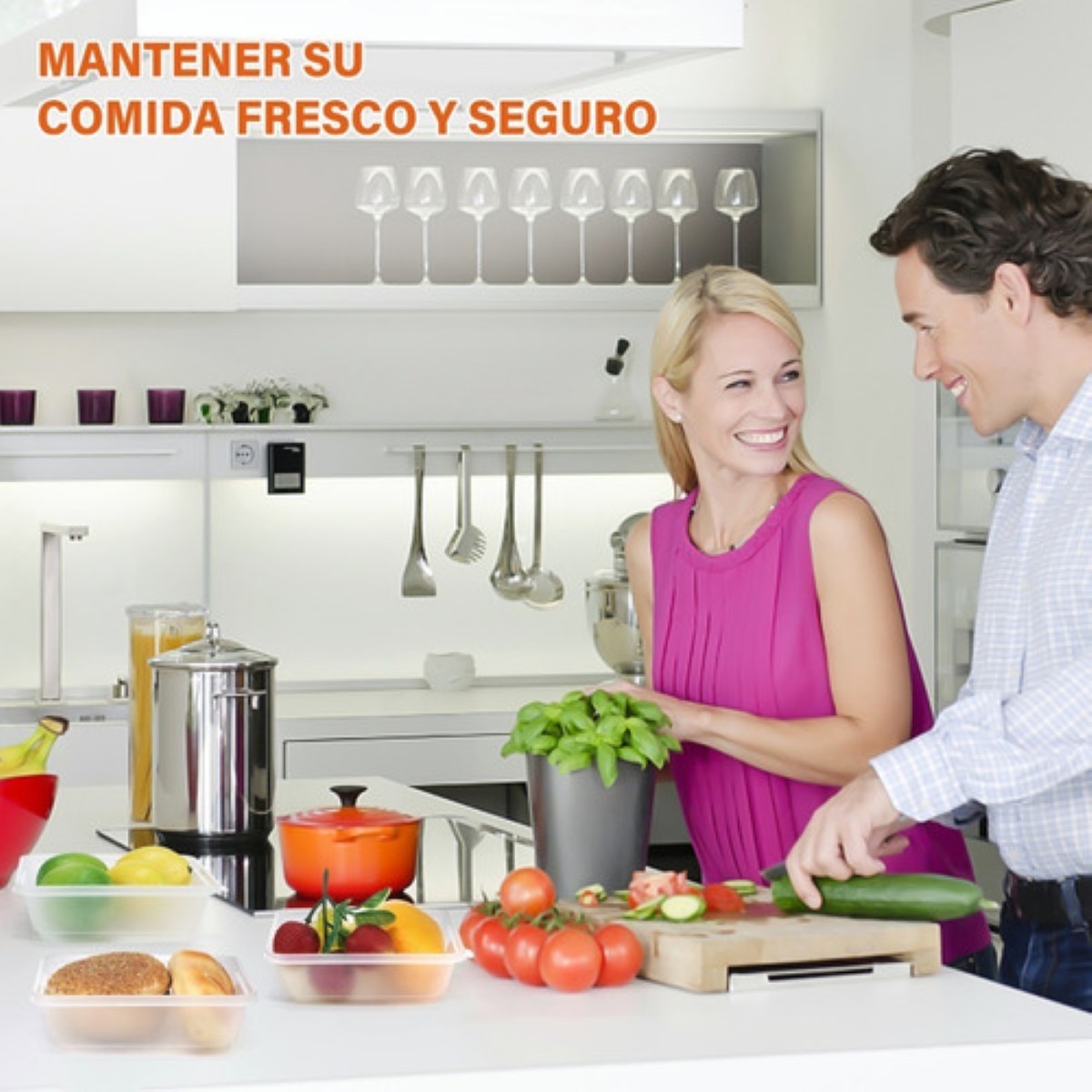 Contenedor Alimentos Con Tapa Recipientes Plástico  6 pz