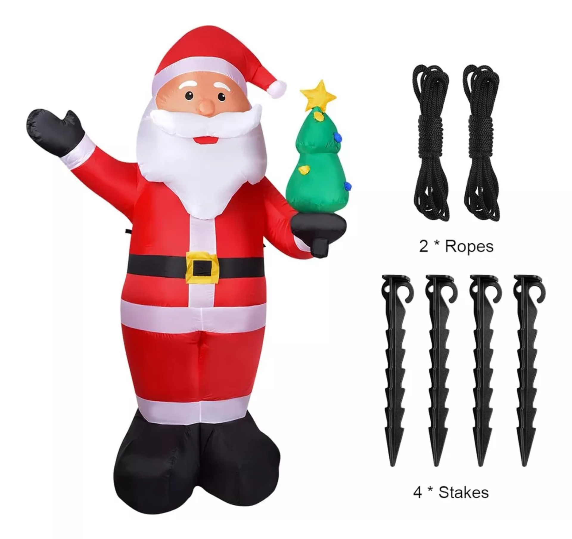 2.4m Inflable Navidad Navideño Papá Noel Con Regalos Luz Led