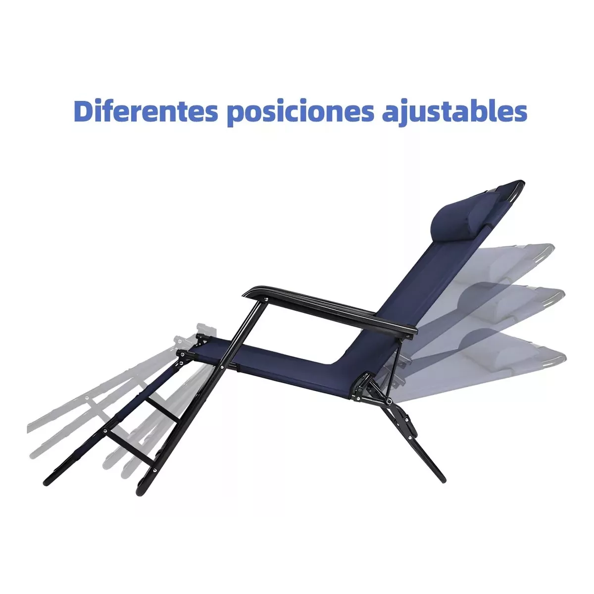 Camastro Exterior Jardin Playa Silla 2 Piezas Gravedad Cero Azul