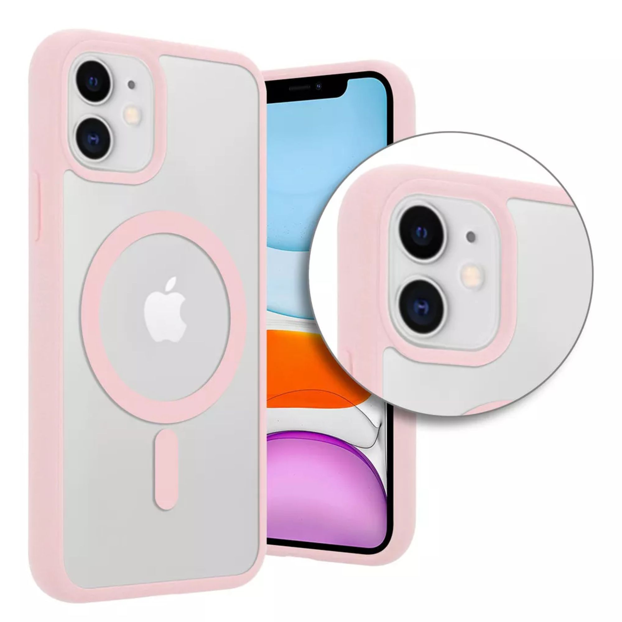 Funda Transparente Clear Case Color Para Iphone 16 plus / Rosa