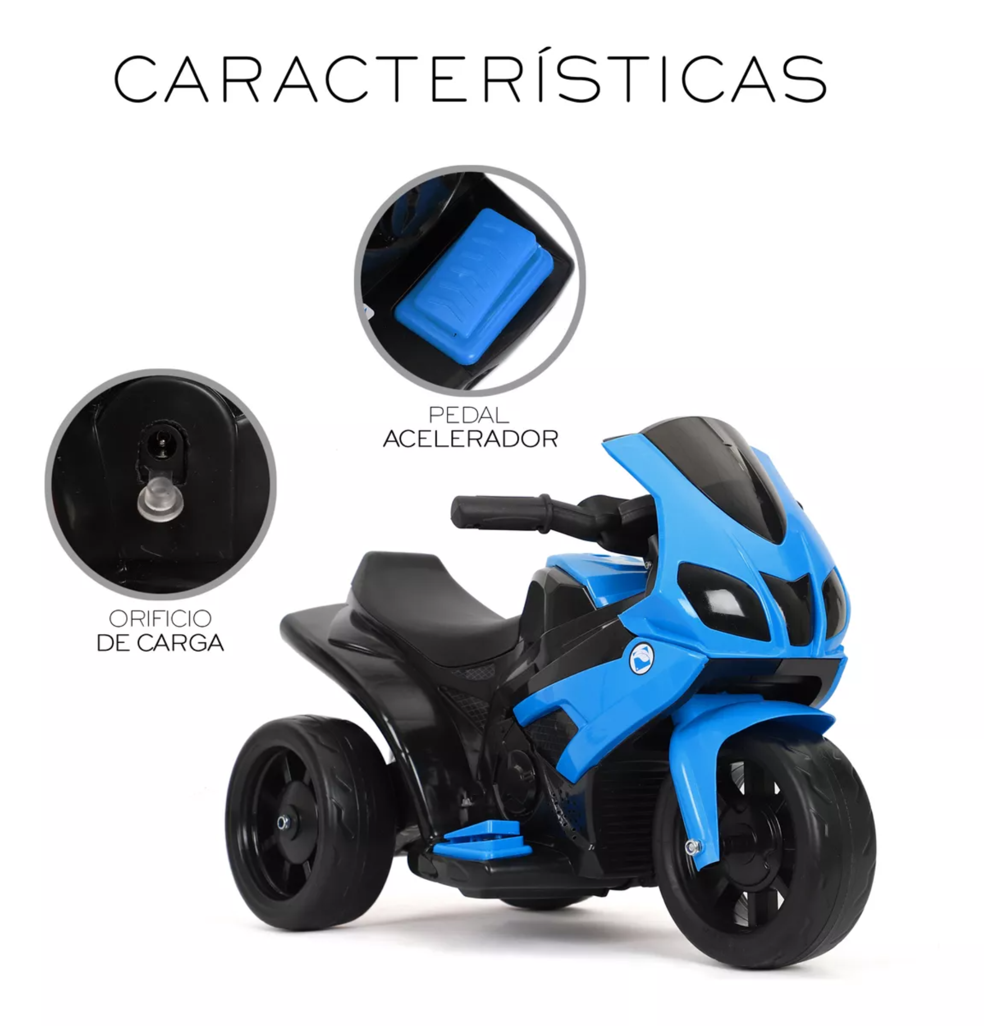 Motocicleta Montable Electrica Infantil Luces Y Sonido Nube