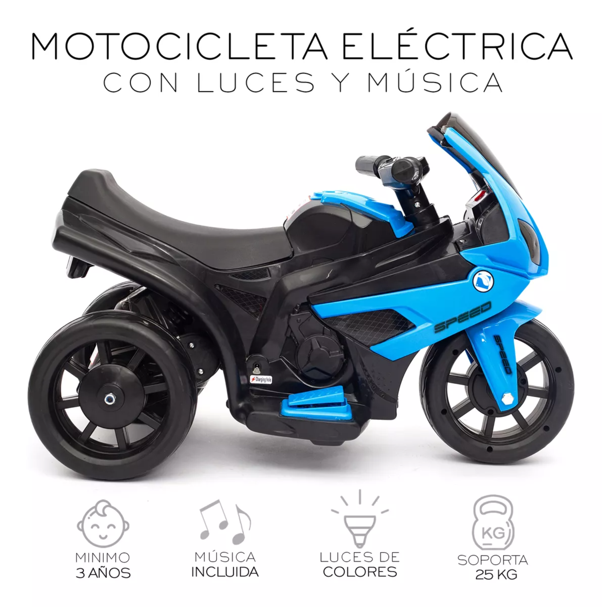Motocicleta Montable Electrica Infantil Luces Y Sonido Nube