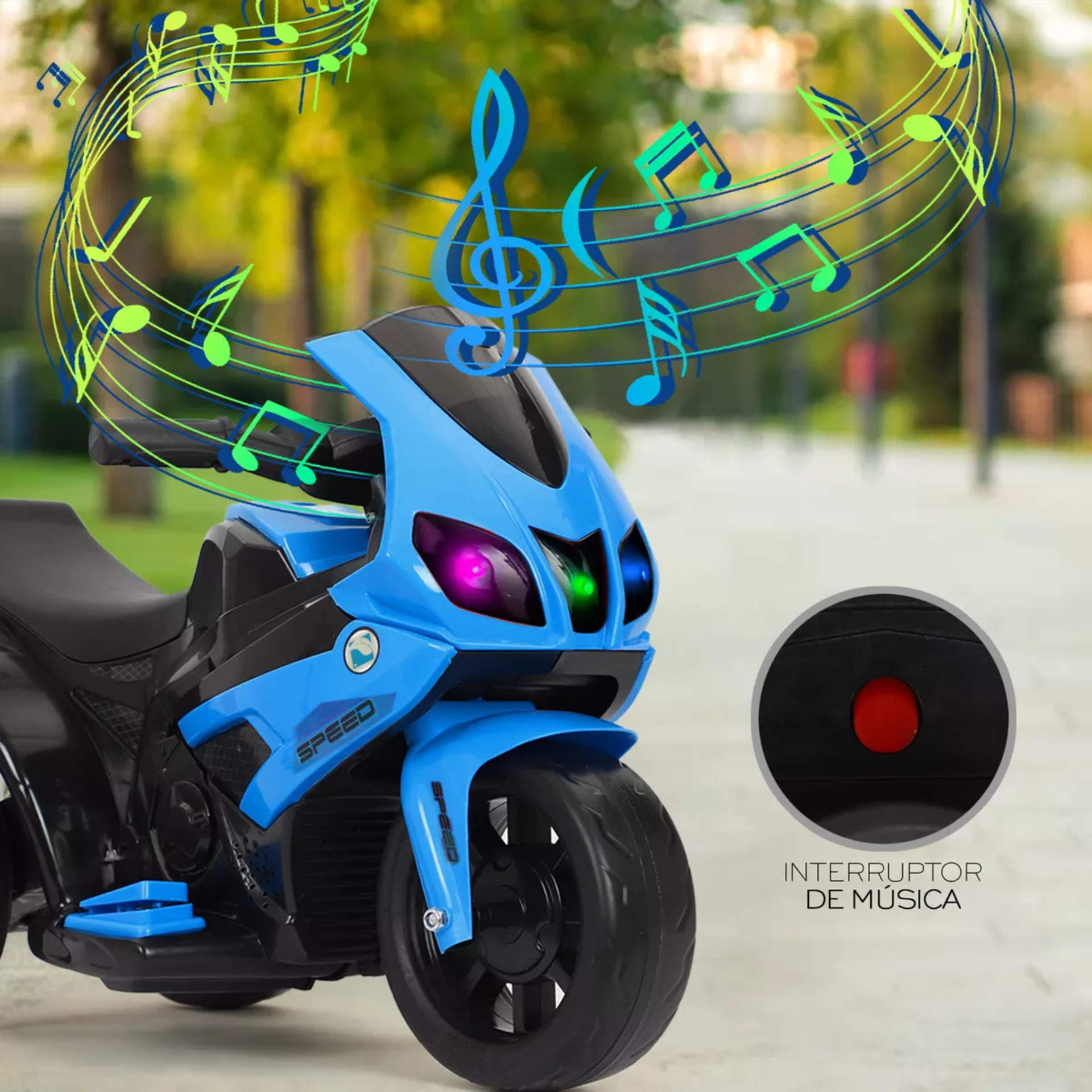 Motocicleta Montable Electrica Infantil Luces Y Sonido Nube