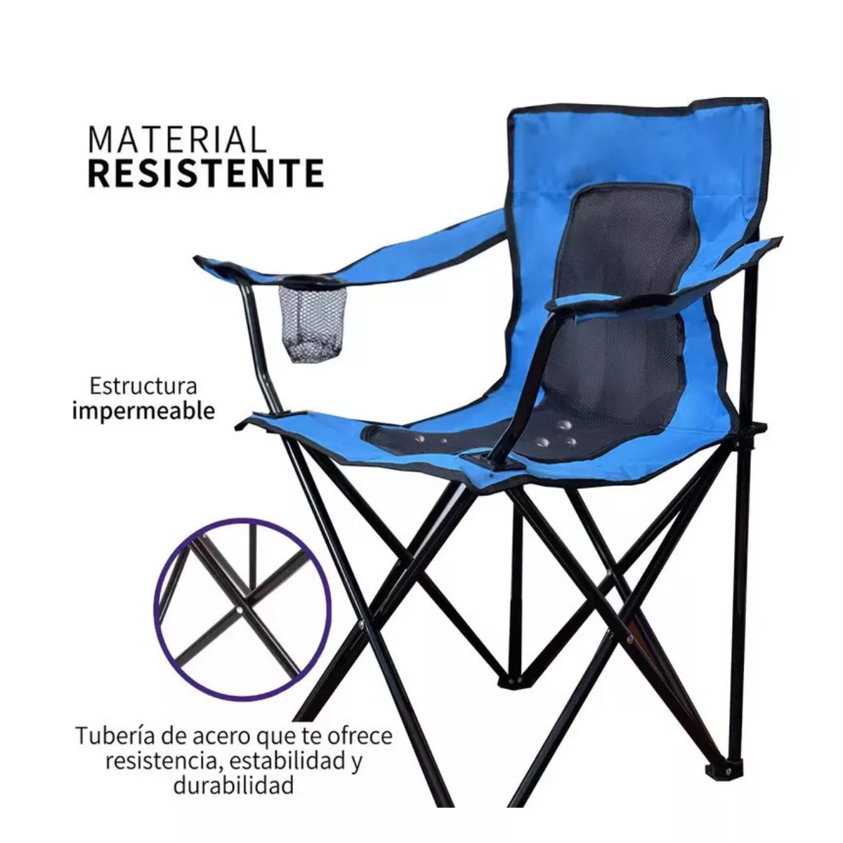 Sillas Para Jardin Exterior Respirable Soporte Máximo 150kg Azul