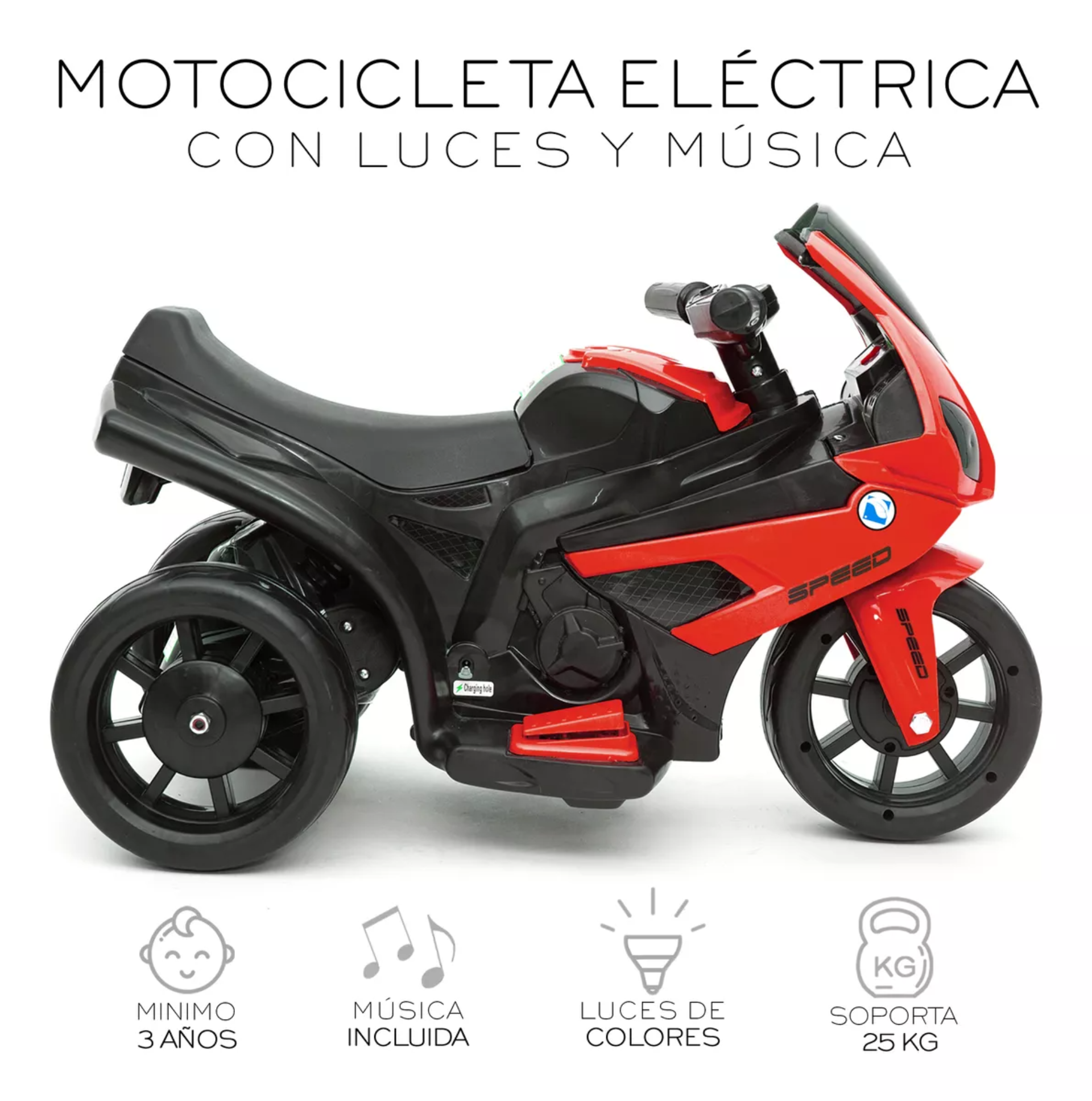 Motocicleta Montable Electrica Infantil Luces Y Sonido Nube
