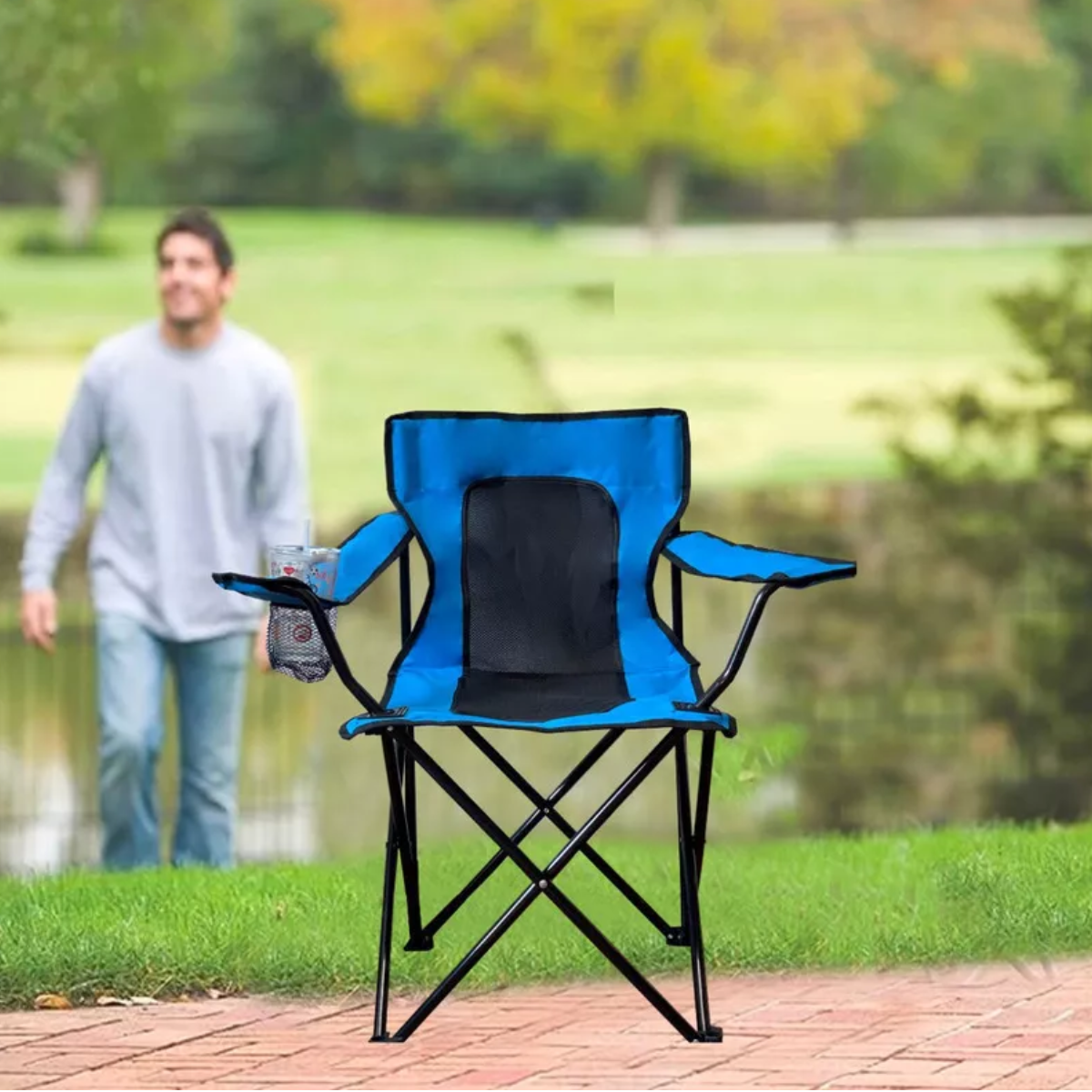 Sillas Para Jardin Exterior Respirable Soporte Máximo 150kg Azul