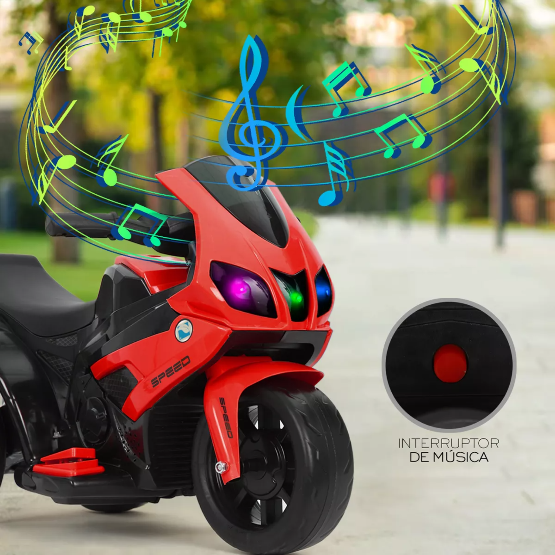 Motocicleta Montable Electrica Infantil Luces Y Sonido Nube