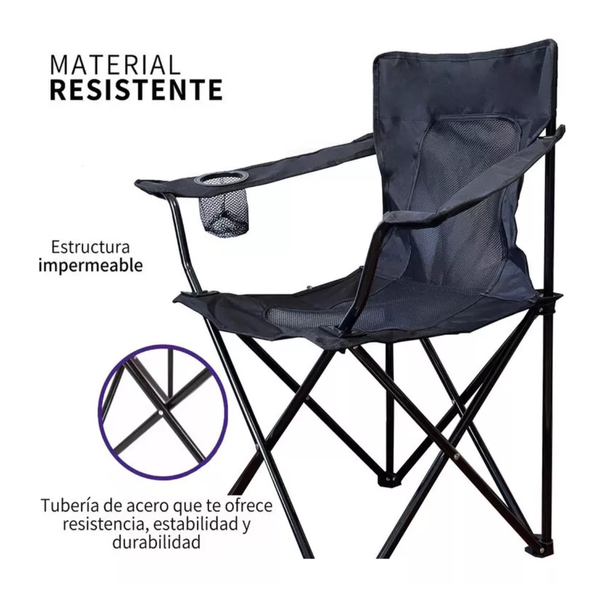 Sillas Para Jardin Exterior Respirable Soporte Máximo 150kg Negro