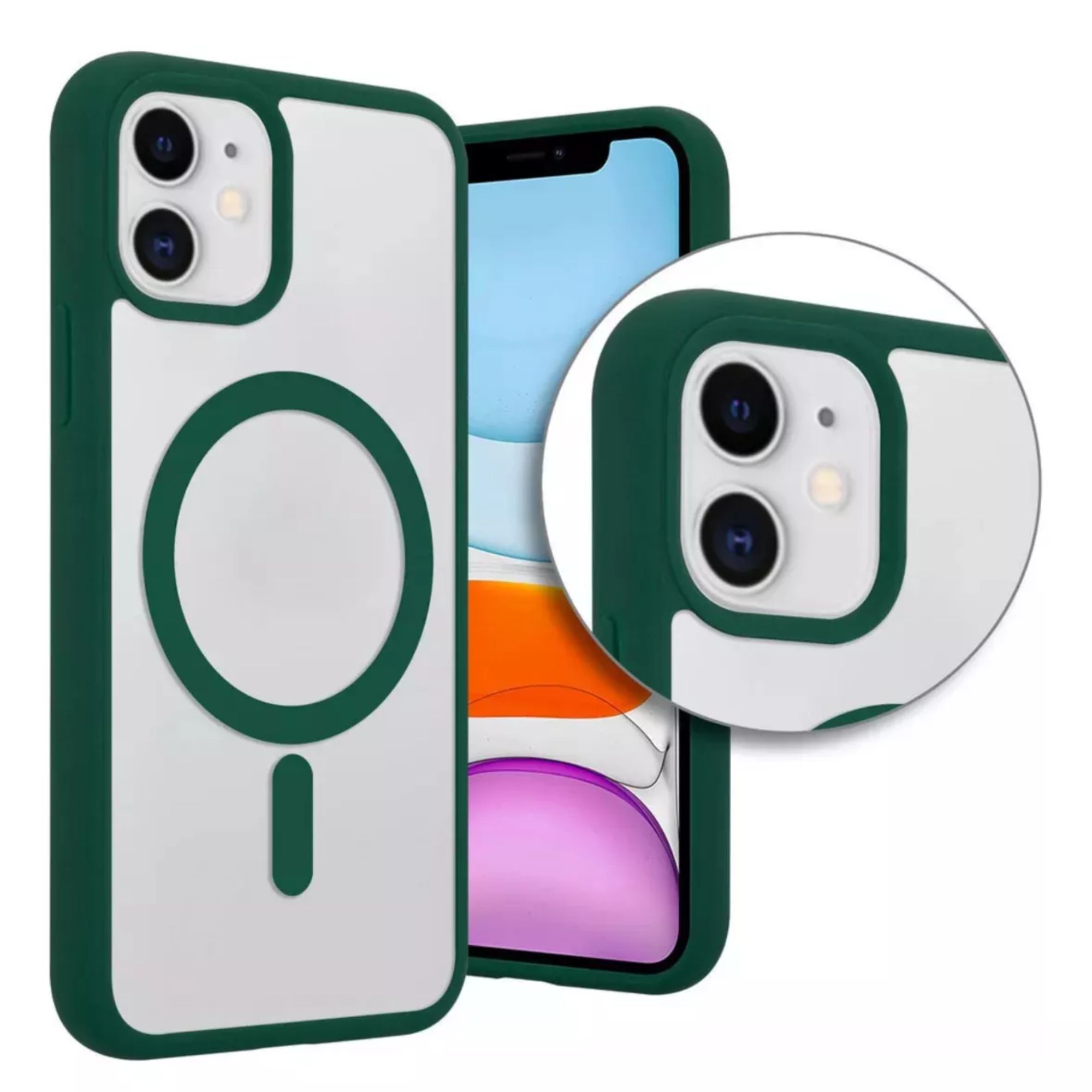 Funda Transparente Clear Case Color Para Iphone 16 plus / Verde