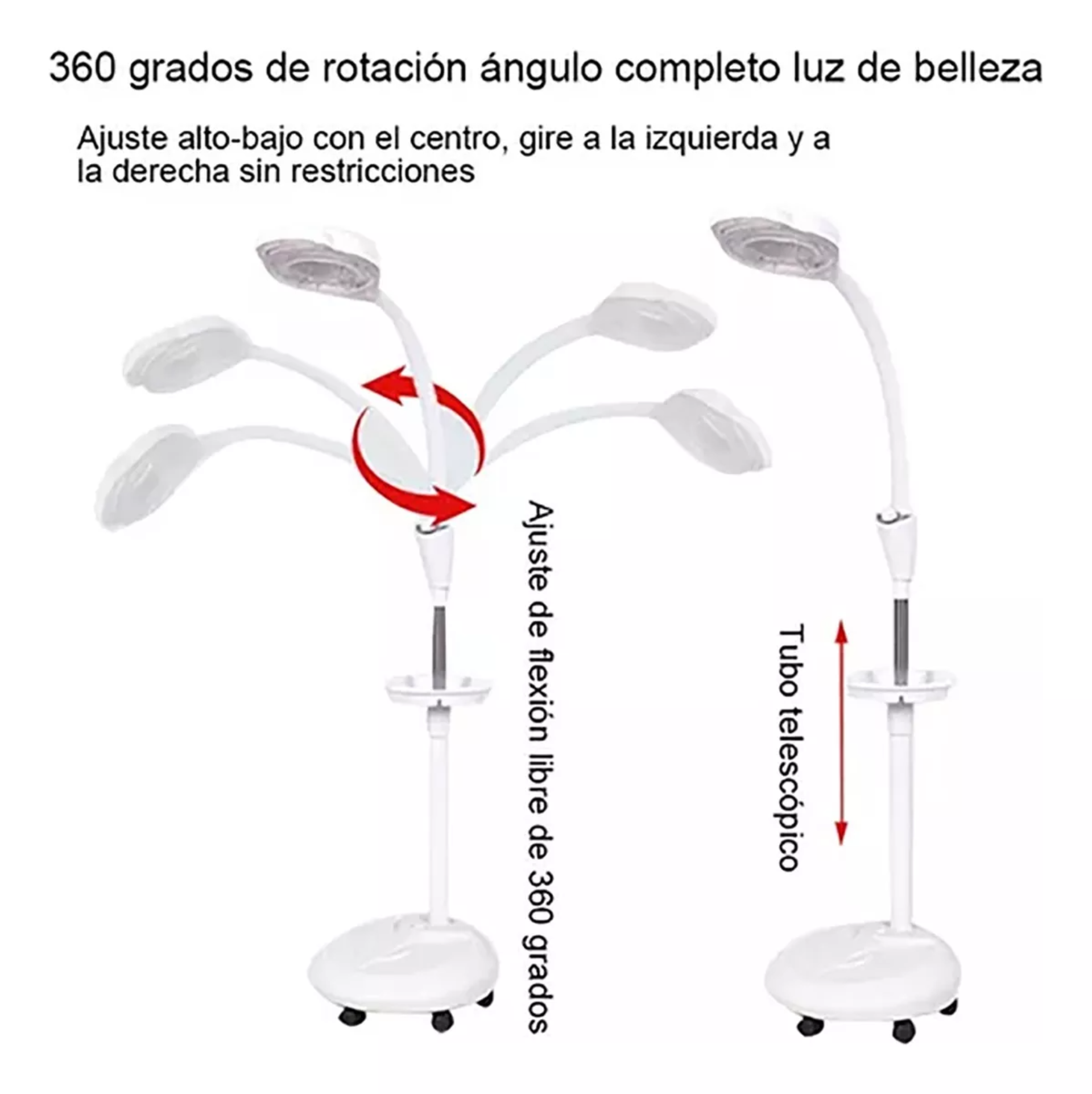 Lámpara Con Lupa 8x Mueble Estética Para Pestañas De Pie