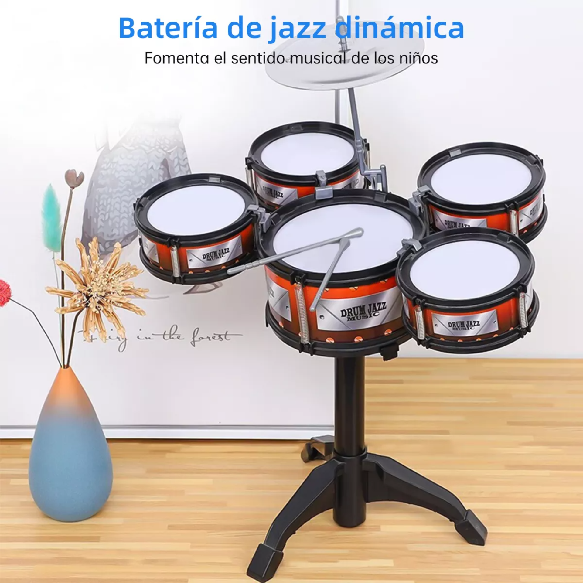 Batería Musical Para Niños Principiantes Con 5 Tambores