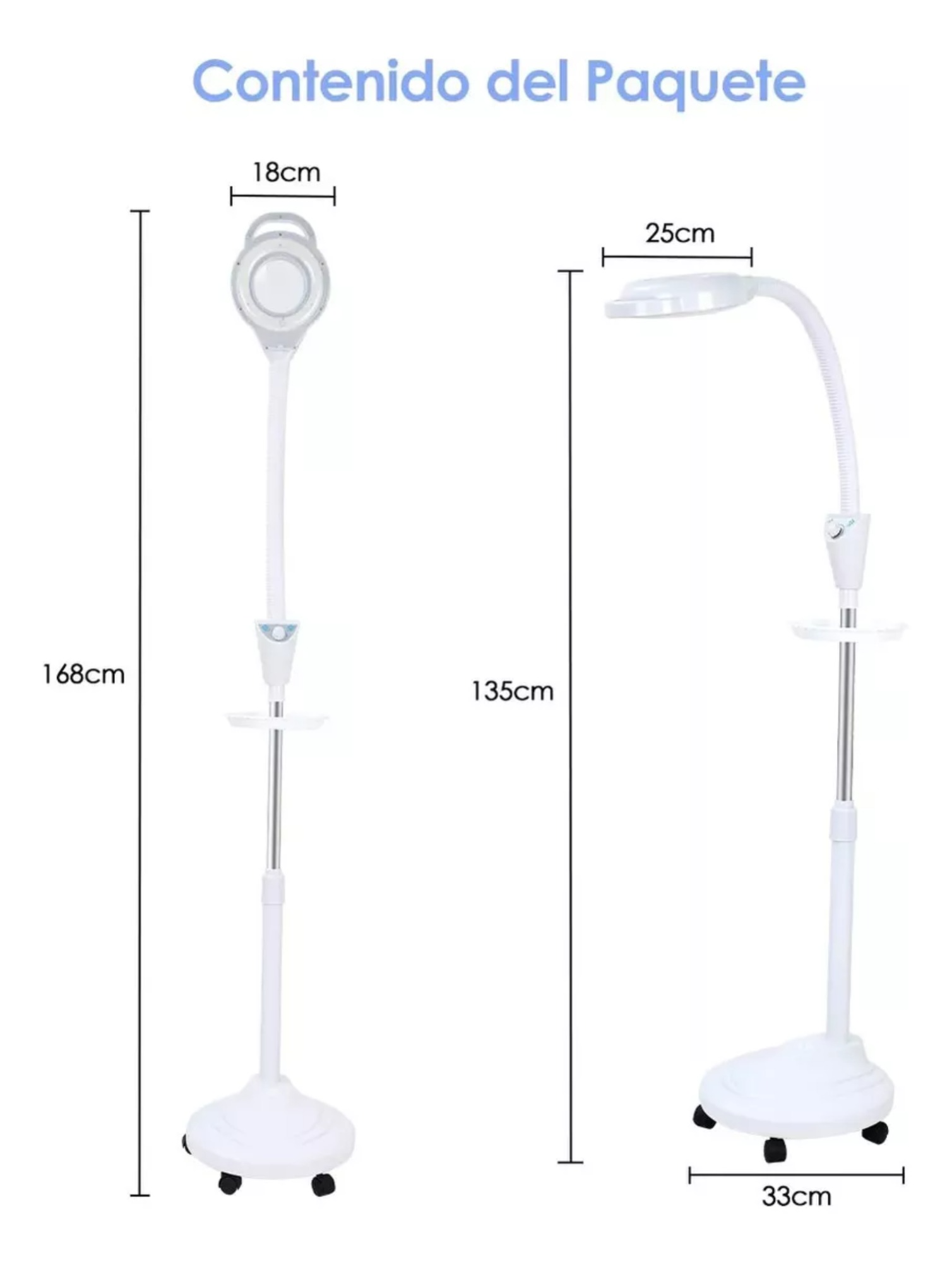 Lámpara Con Lupa 8x Mueble Estética Para Pestañas De Pie