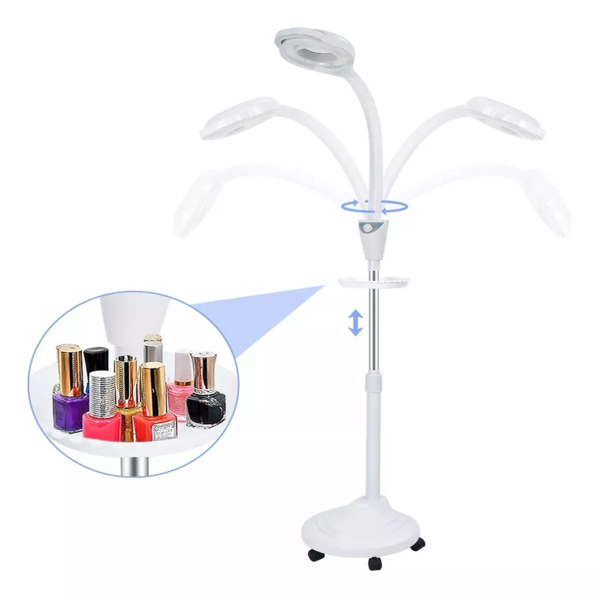 Lámpara Con Lupa 8x Mueble Estética Para Pestañas De Pie