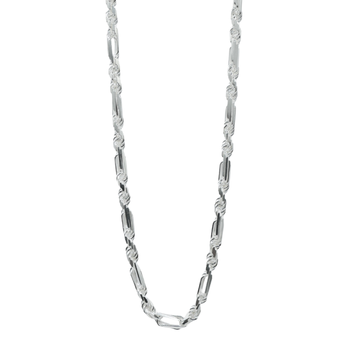 Cadena torzal figaro plata .925 italiana hombre