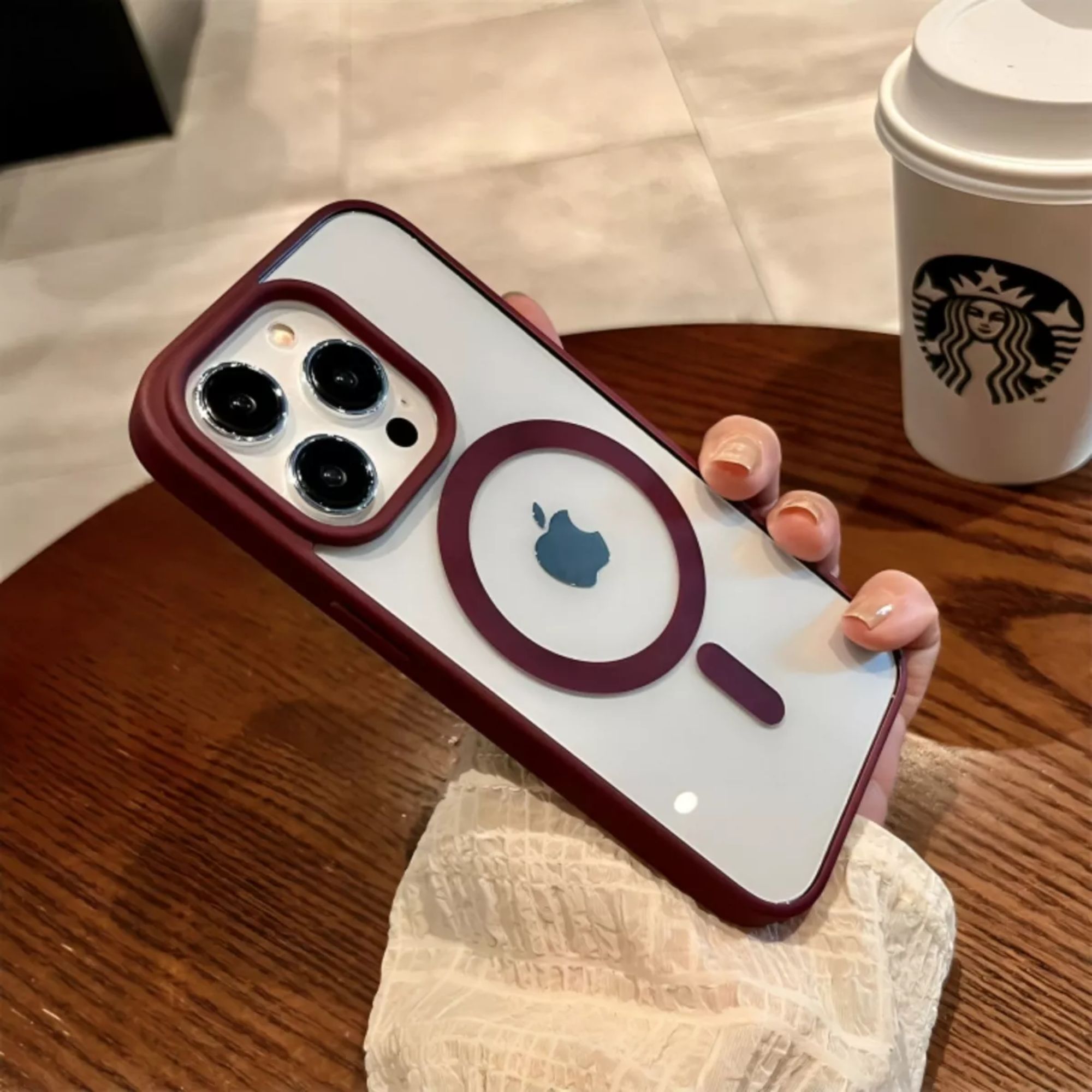 Funda Transparente Clear Case Color Para Iphone 16 / Vino