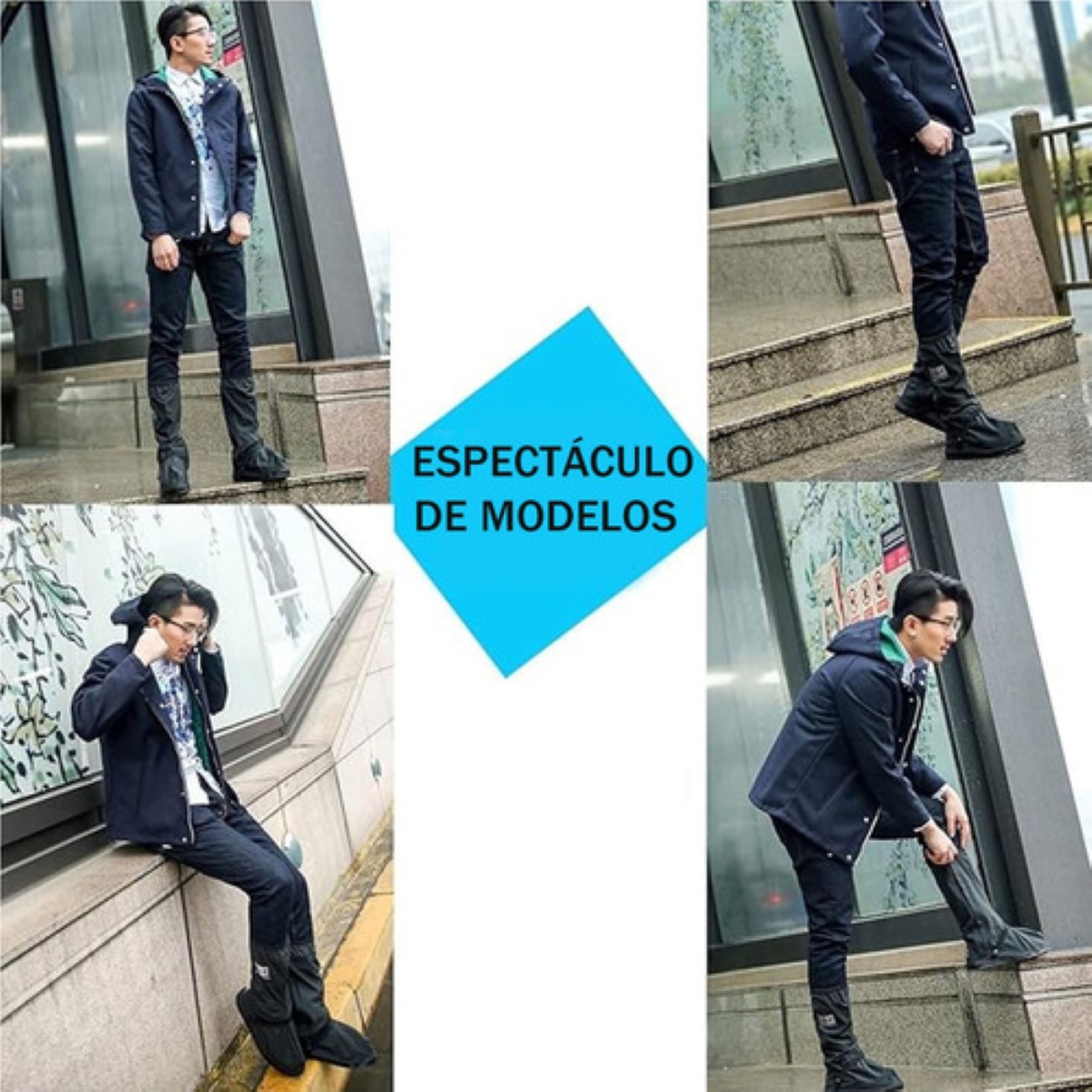 Cubierta Para Zapato De Botas Impermeable Lluvia *Negro Talla:L 28.5 cm*