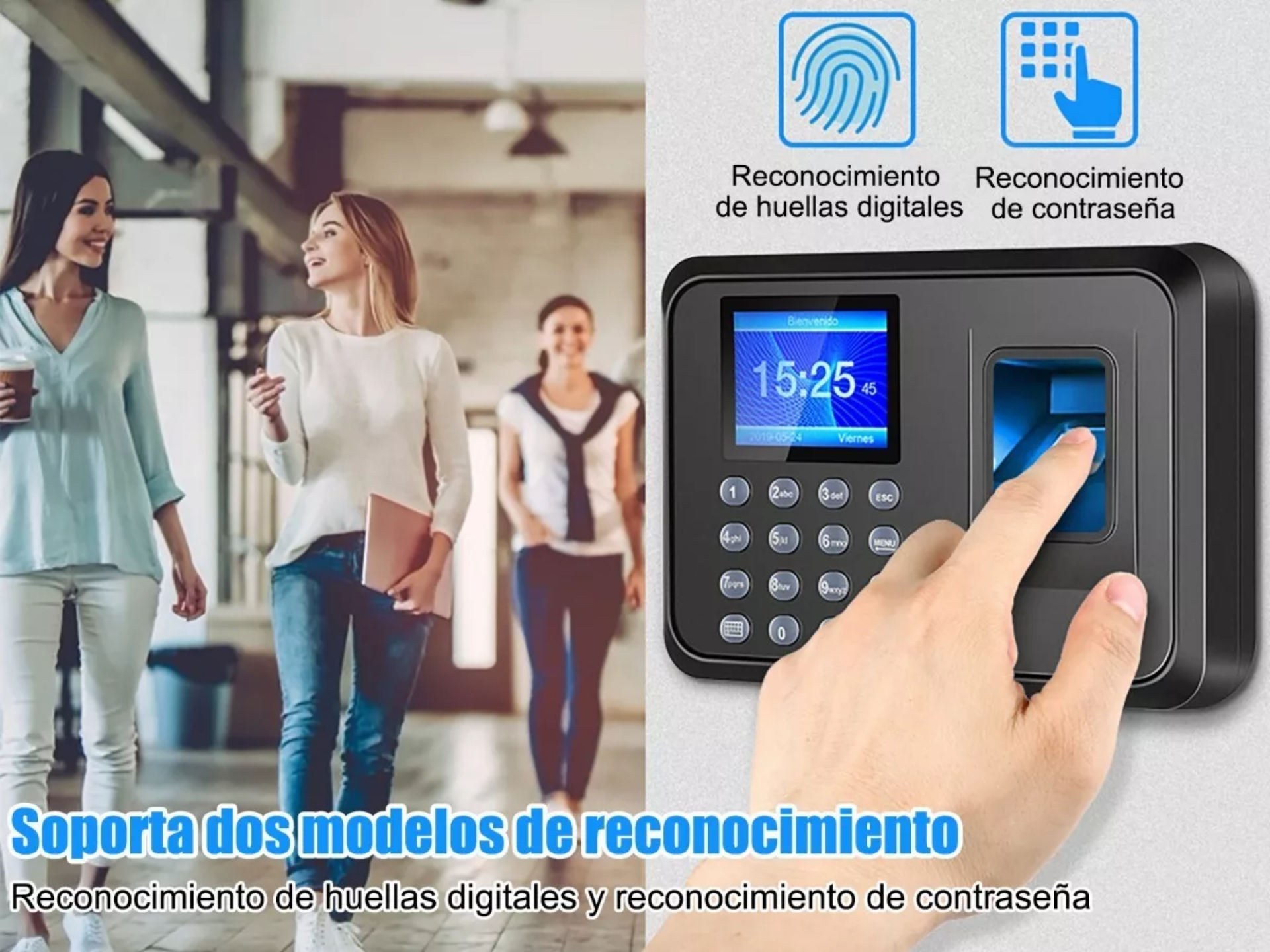 Reloj De Control De Asistencia Biométrico Y Digital