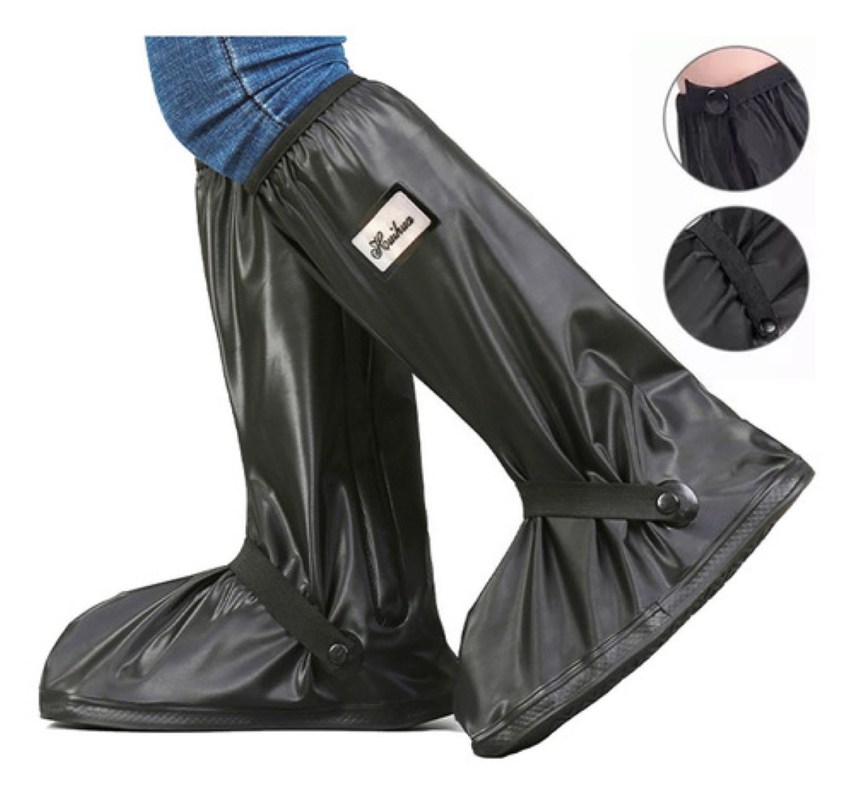Cubierta Para Zapato De Botas Impermeable Lluvia *Negro Talla:L 28.5 cm*