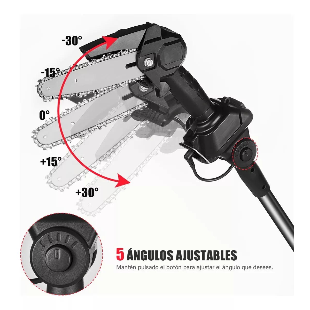 Sierra De Pértiga Mini Ajustable 2 En 1 2,25m + Batería 2pcs