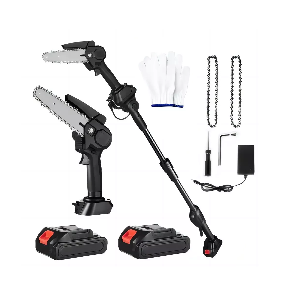 Sierra De Pértiga Mini Ajustable 2 En 1 2,25m + Batería 2pcs