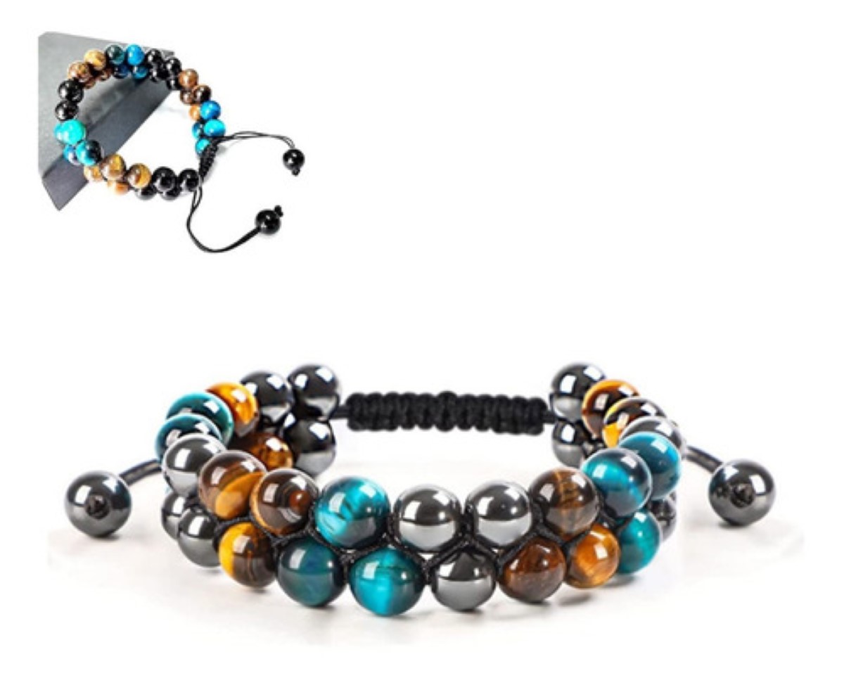 Pulsera Buena Suerte Joyeria Obsidiana Hematita Ojo De Tigre