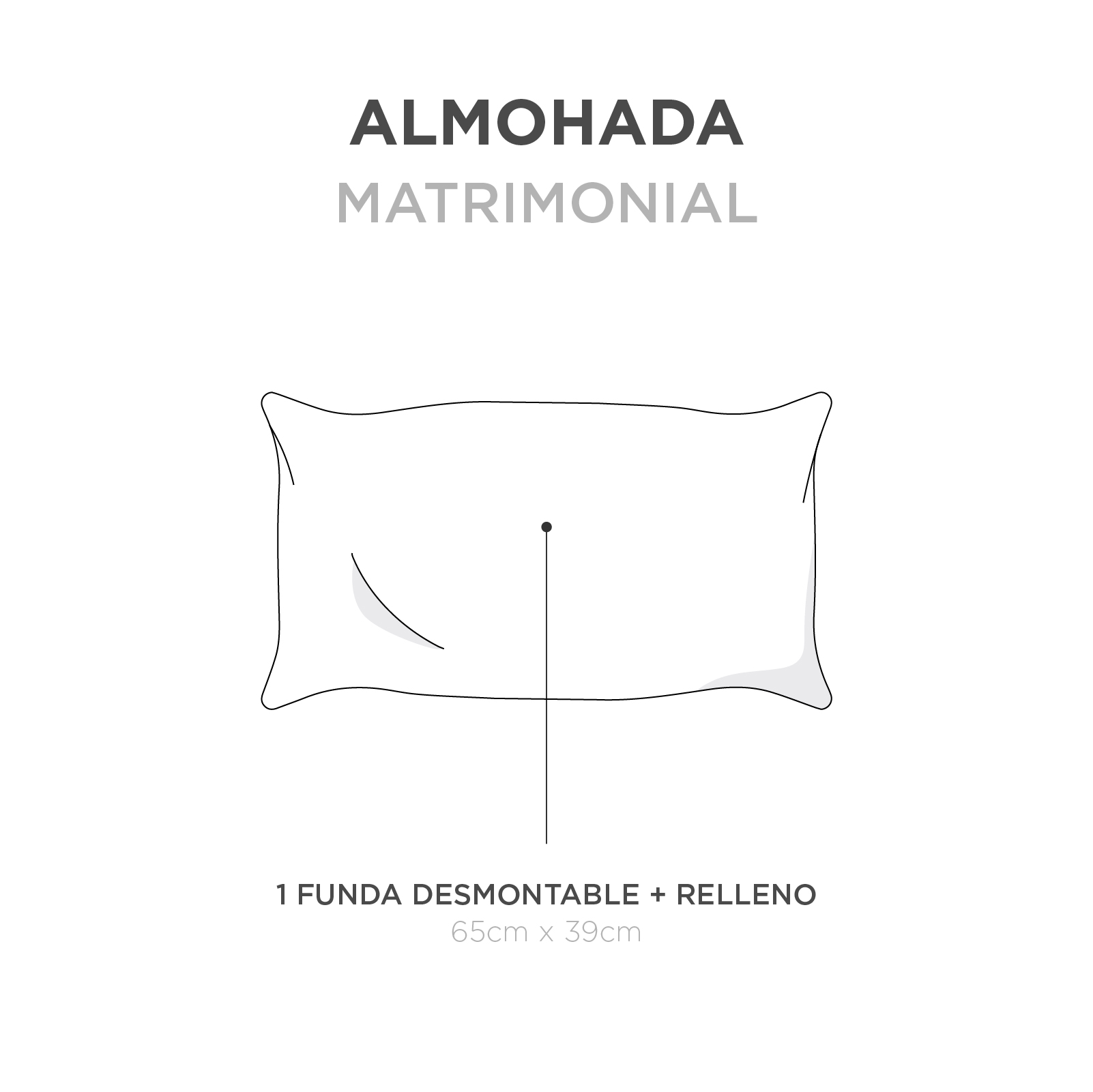Almohada Matrimonial 100% Algodón 144 Hilos Semi Firme Color Blanco