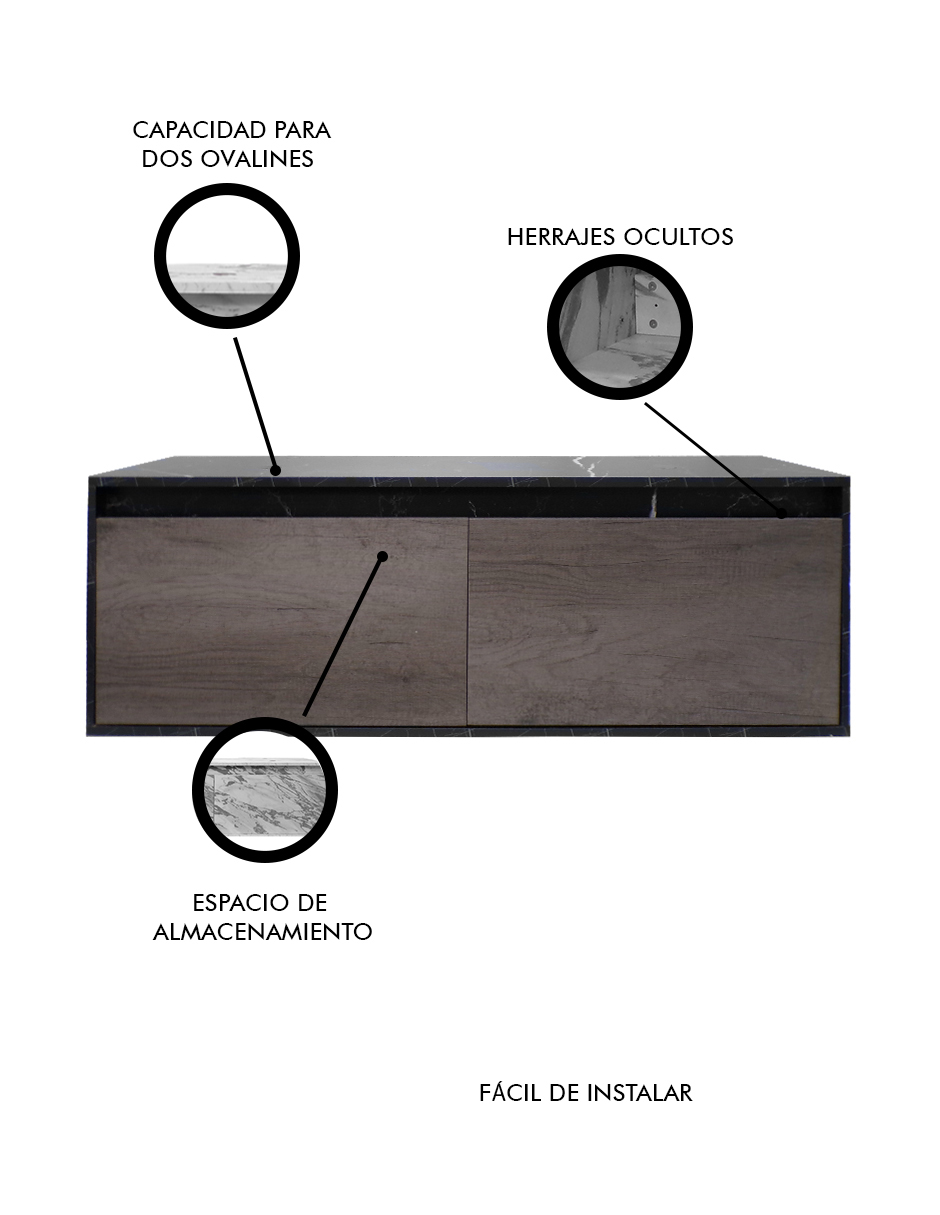 Gabinete De Baño ANTON Sin Lavamanos Minimalista 120 Cm