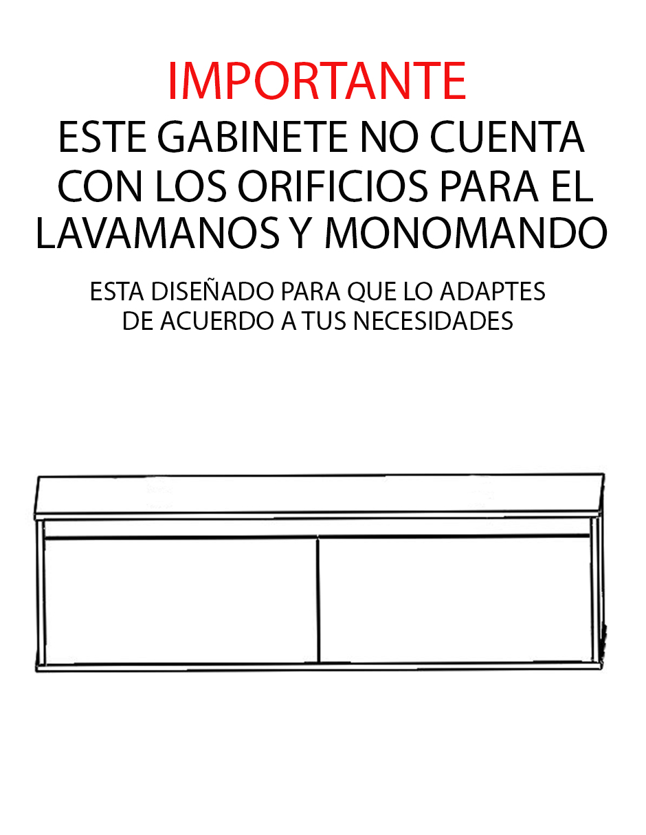 Gabinete De Baño ANTON Sin Lavamanos Minimalista 120 Cm