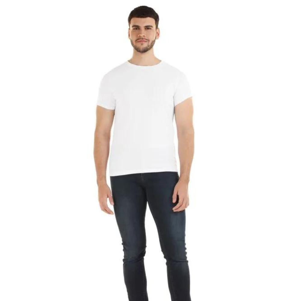 Playera Básica De Color Blanca Manga Corta Comoda Alta Calidad