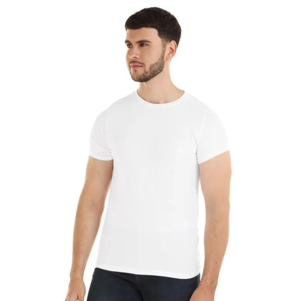 Playera Básica De Color Blanca Manga Corta Comoda Alta Calidad